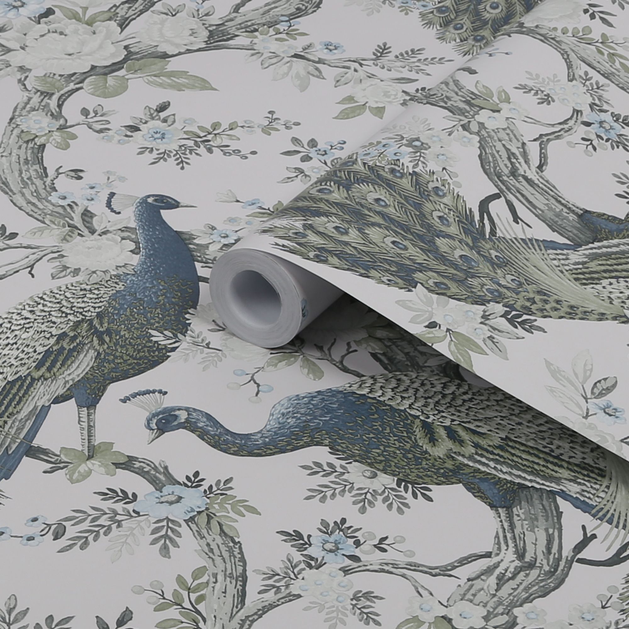 Laura Ashley Belvedere Midnight Peacock Smooth Wallpaper Tradepoint