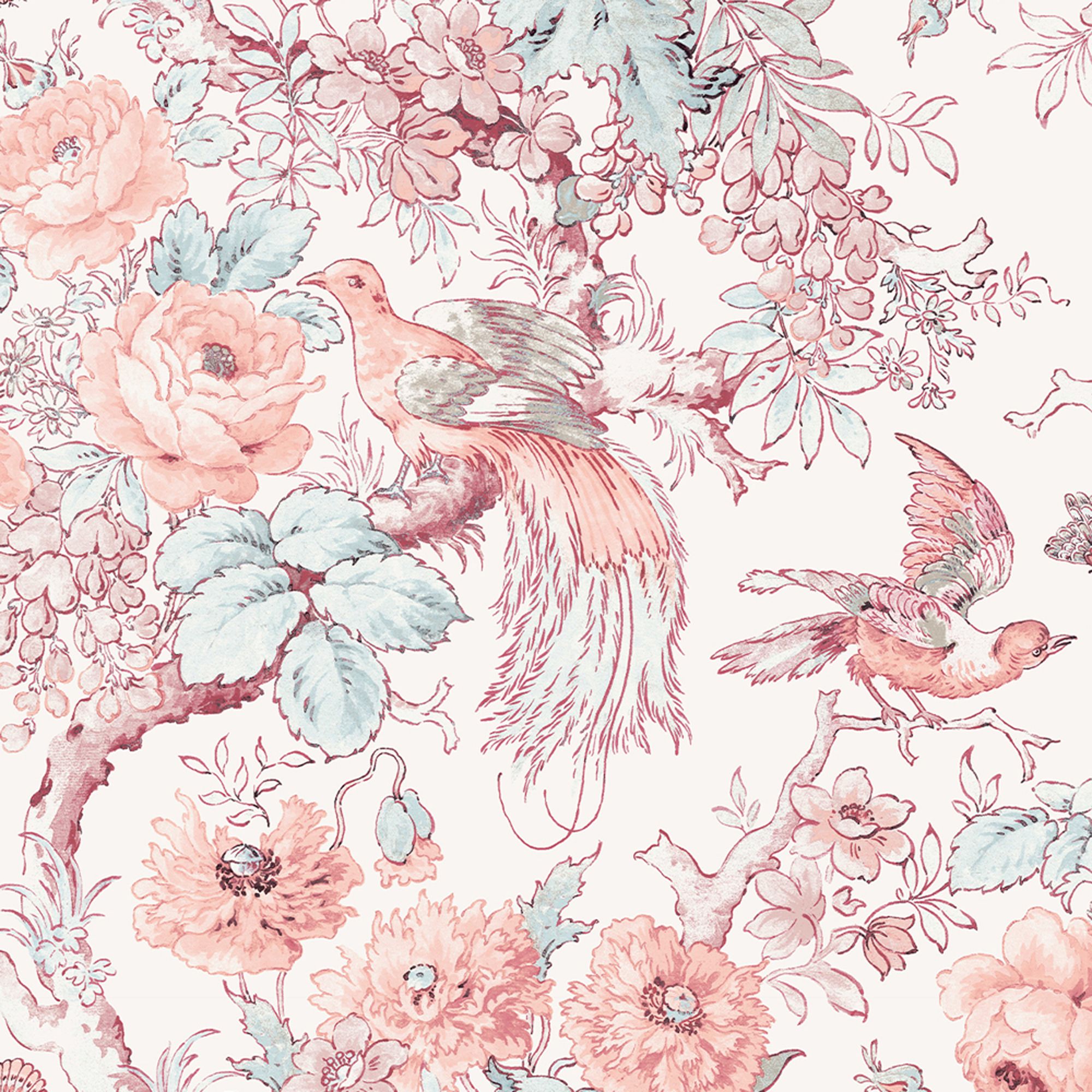 Laura Ashley Birtle Blush Floral Smooth Wallpaper