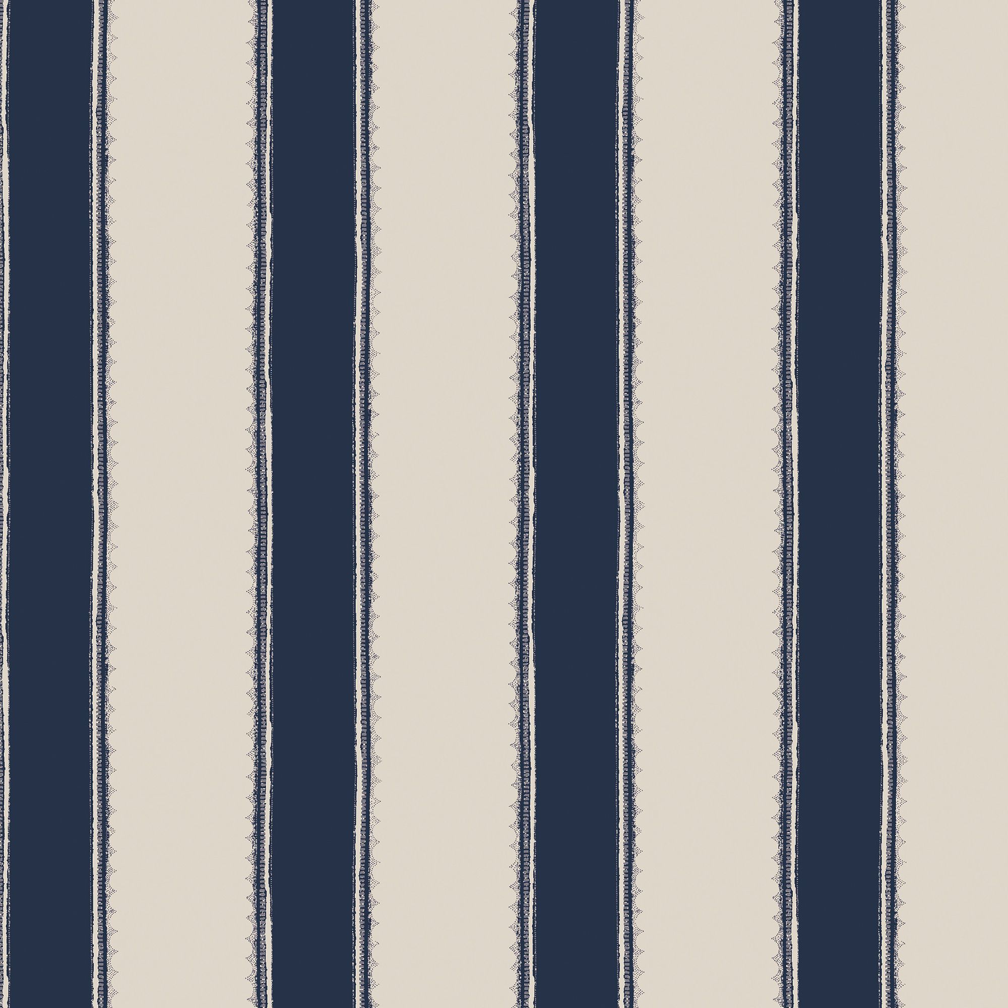 Laura Ashley Botanical Diary Midnight Seaspray & Cream Denwick Stripe Smooth Wallpaper