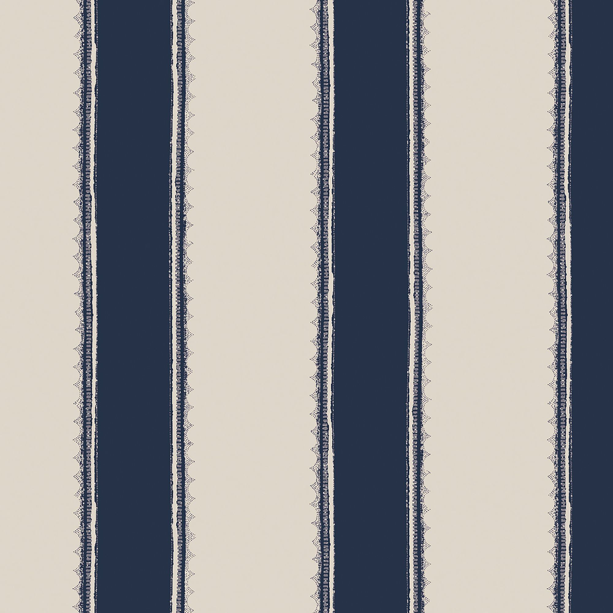 Laura Ashley Botanical Diary Midnight Seaspray & Cream Denwick Stripe Smooth Wallpaper