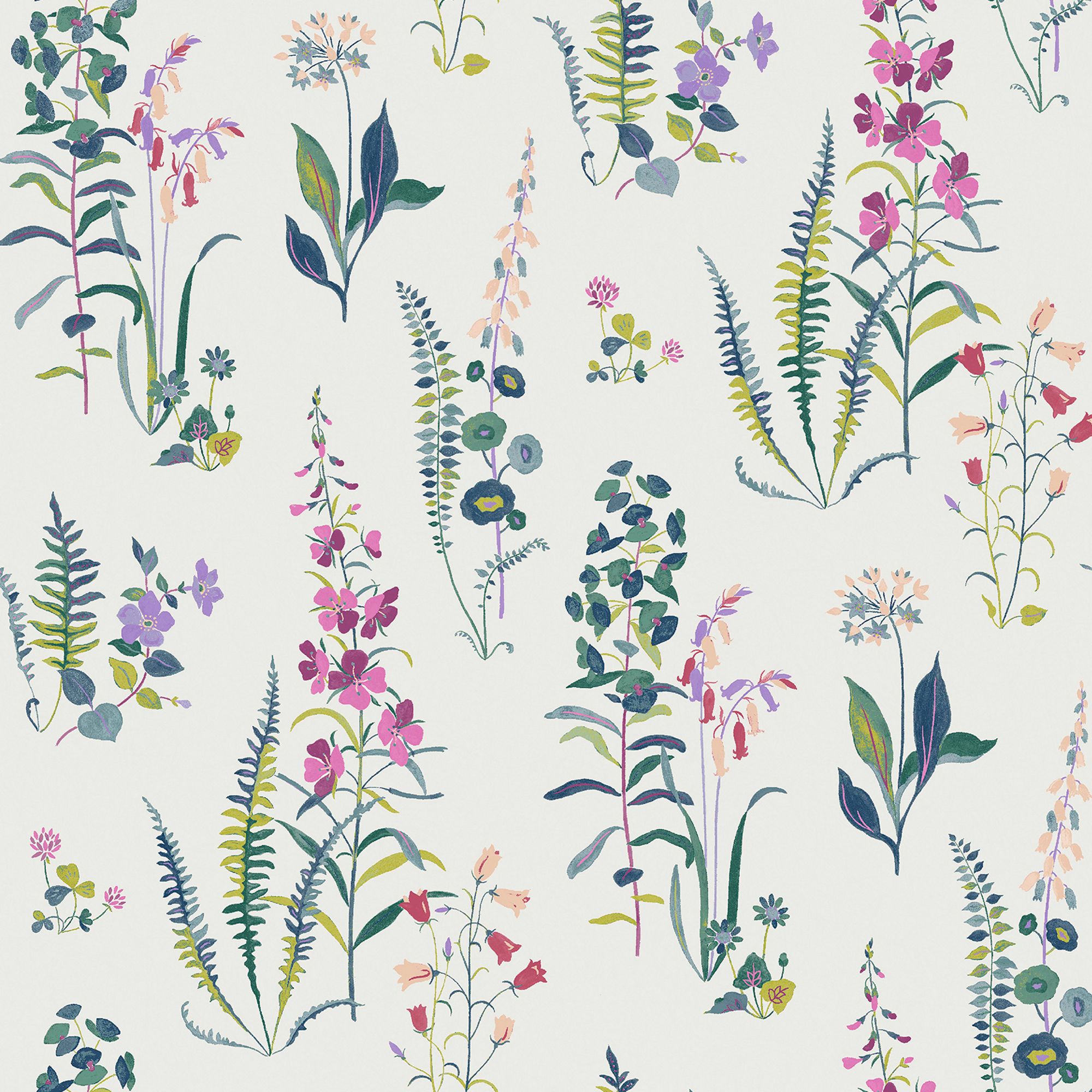 Laura Ashley Botanical Diary Violet Meadowvale Sprigs Smooth Wallpaper