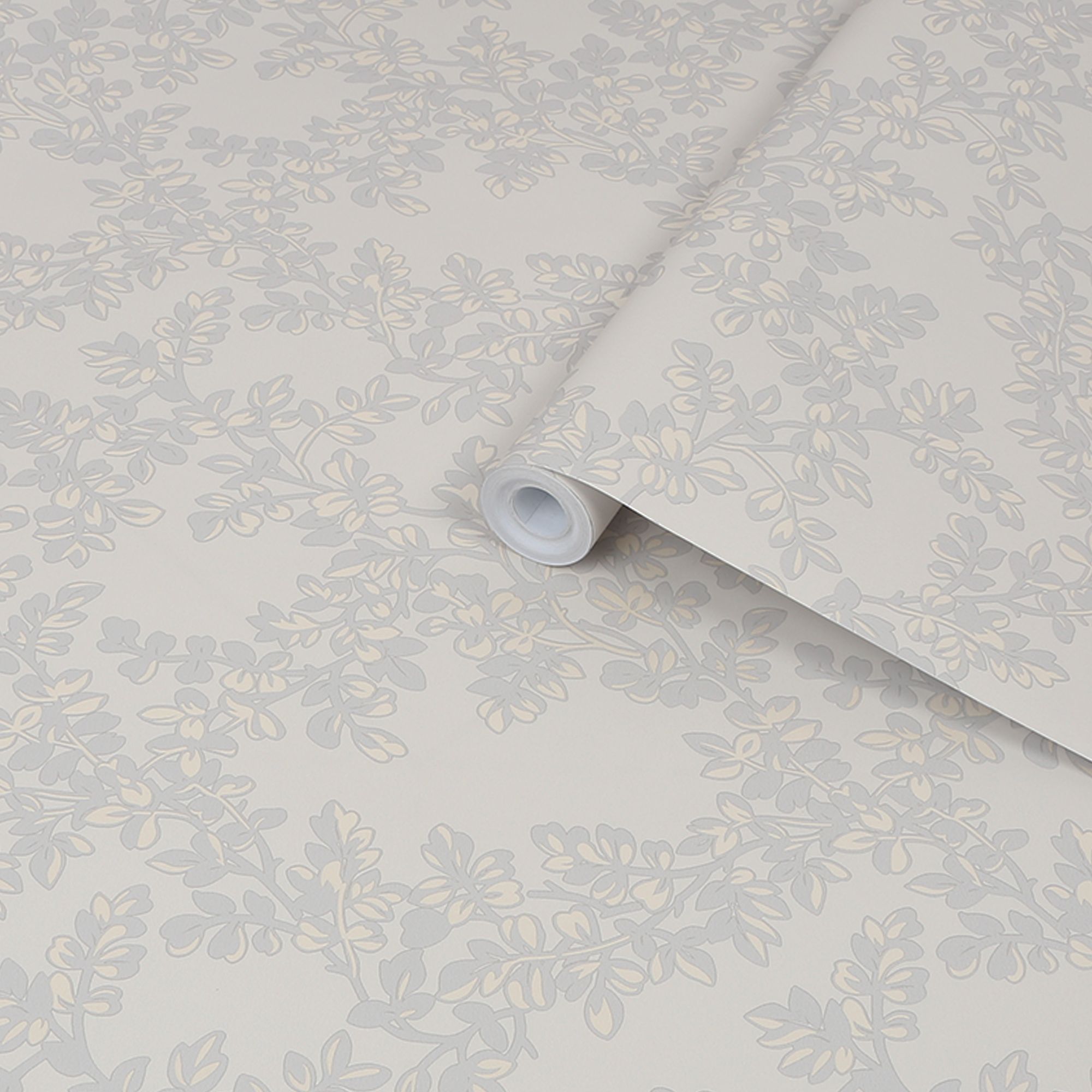 Laura Ashley Burnham Dove grey Trail Smooth Wallpaper Sample | Tradepoint