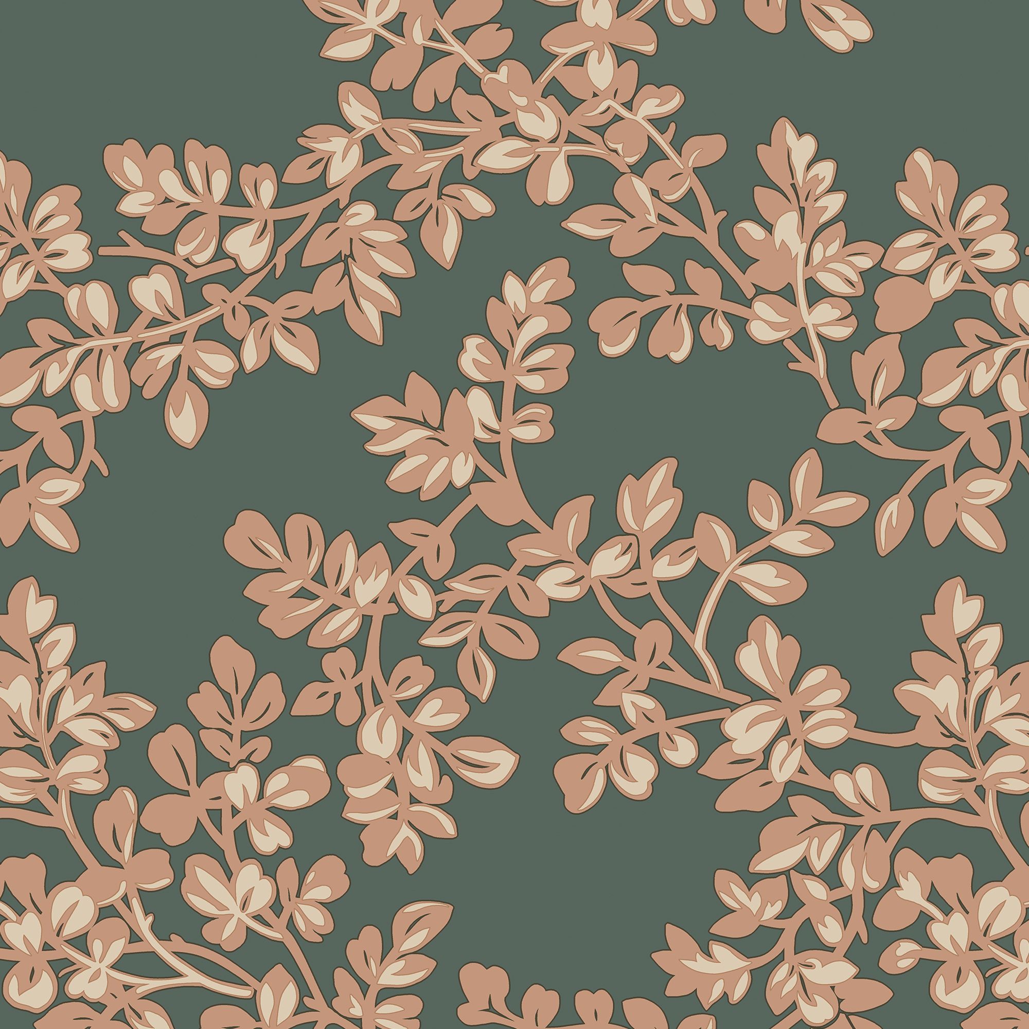 Laura Ashley Burnham Fern Trail Smooth Wallpaper Sample