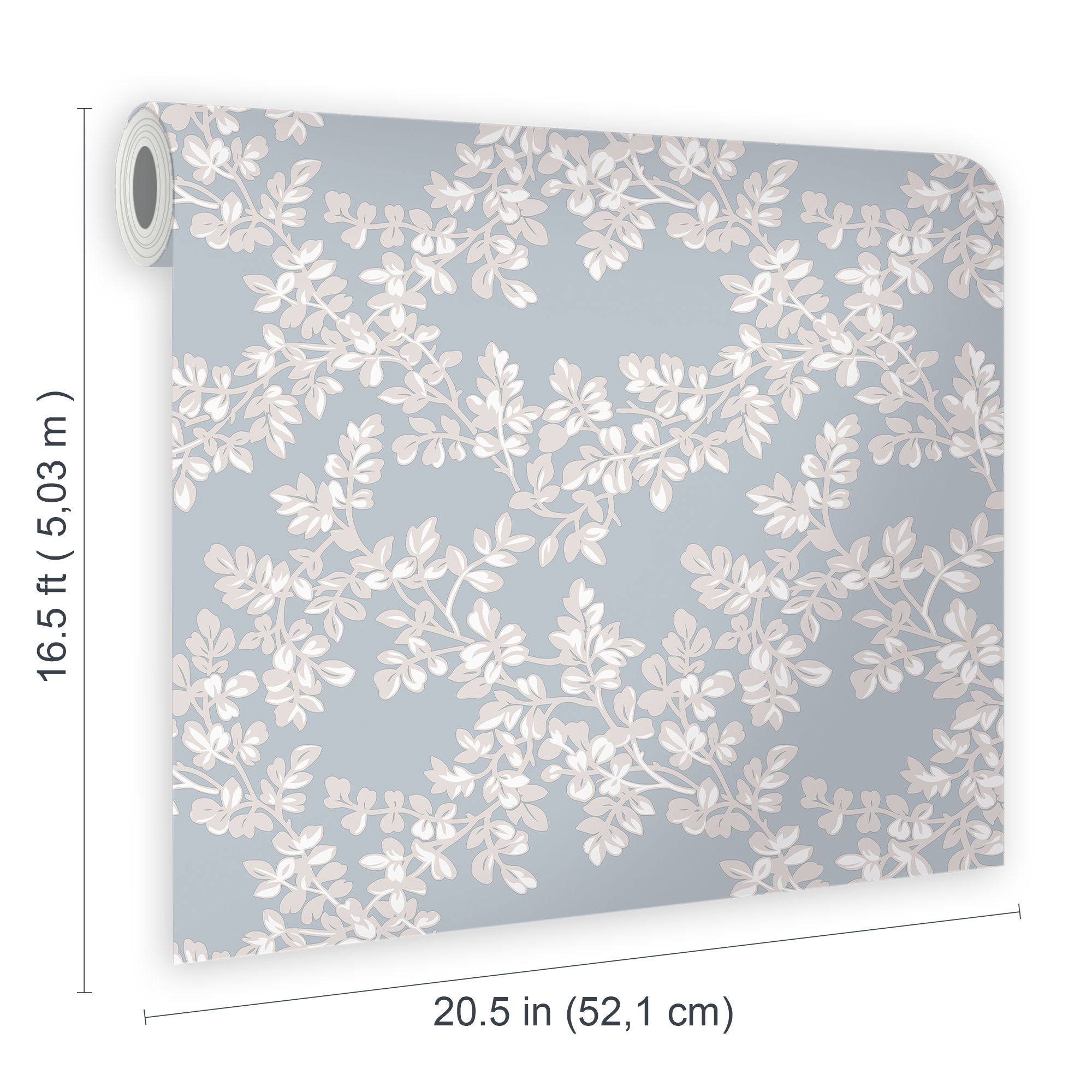 Laura Ashley Burnham Pale seaspray Trail Smooth Wallpaper