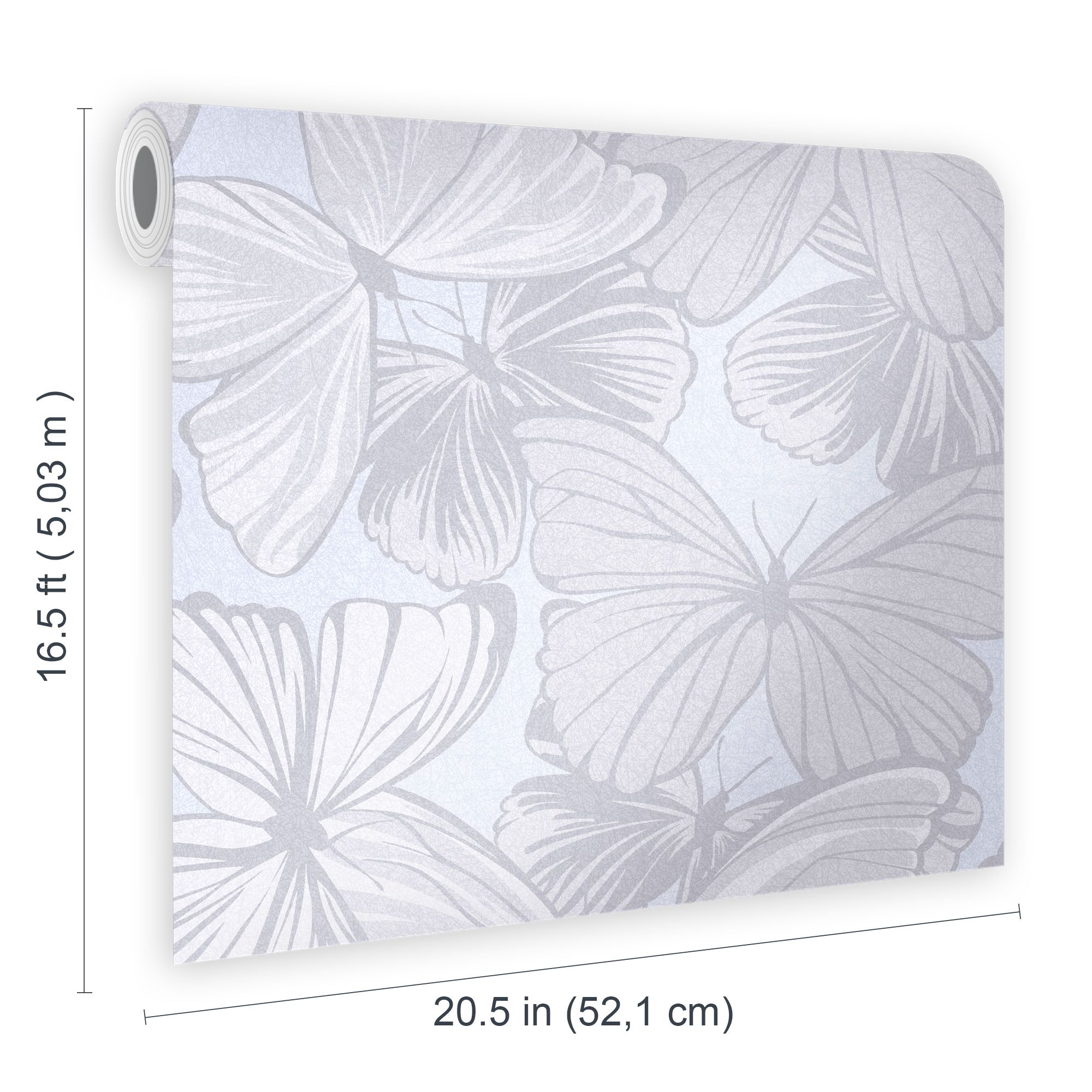 Laura Ashley Butterfly Garden Sugared Grey Animal Smooth Wallpaper Sample