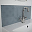 Laura Ashley Chalk blue Wicker Glass Self-adhesive Bathroom Splashback (H)25cm (W)60cm