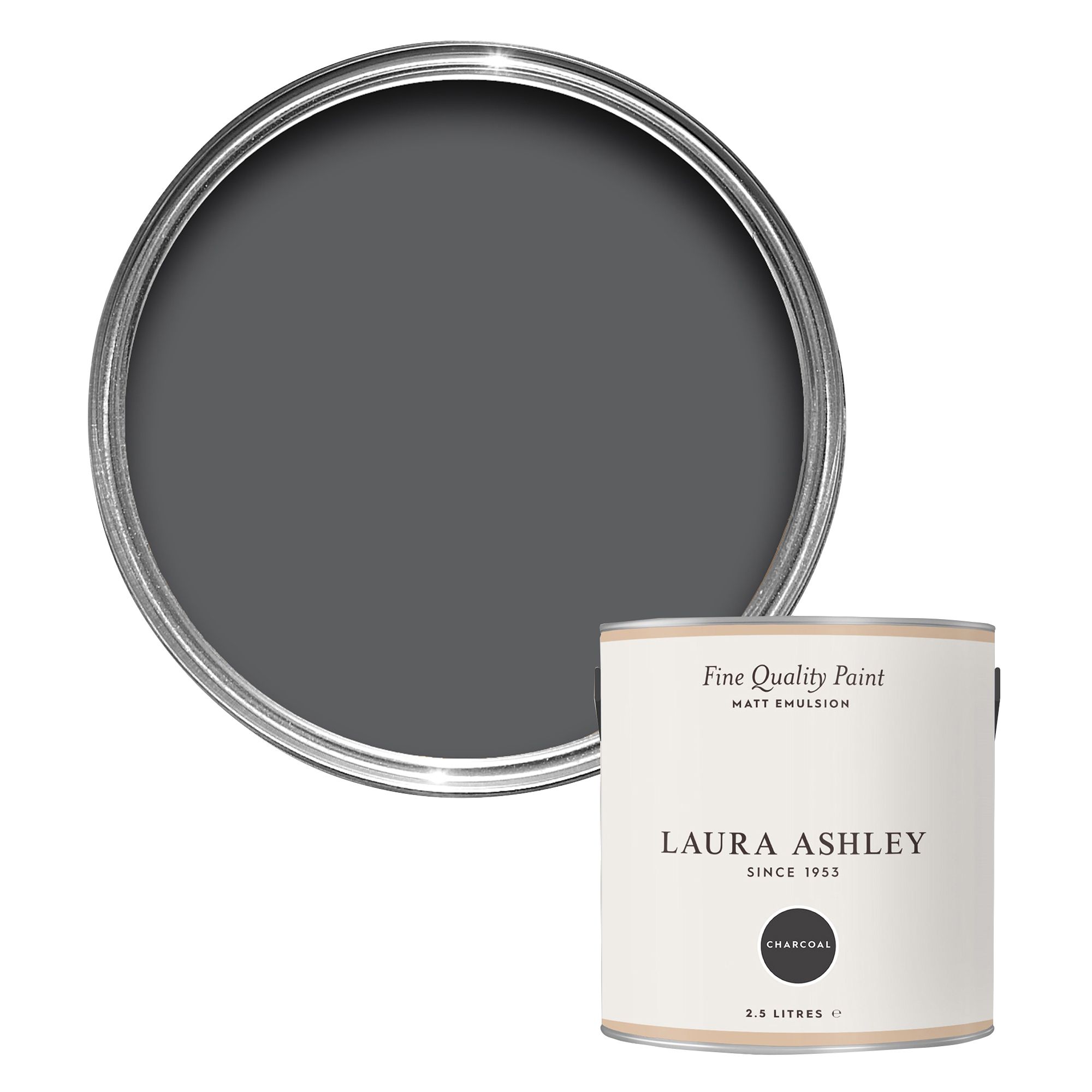 Laura Ashley Charcoal Matt Emulsion paint, 2.5L