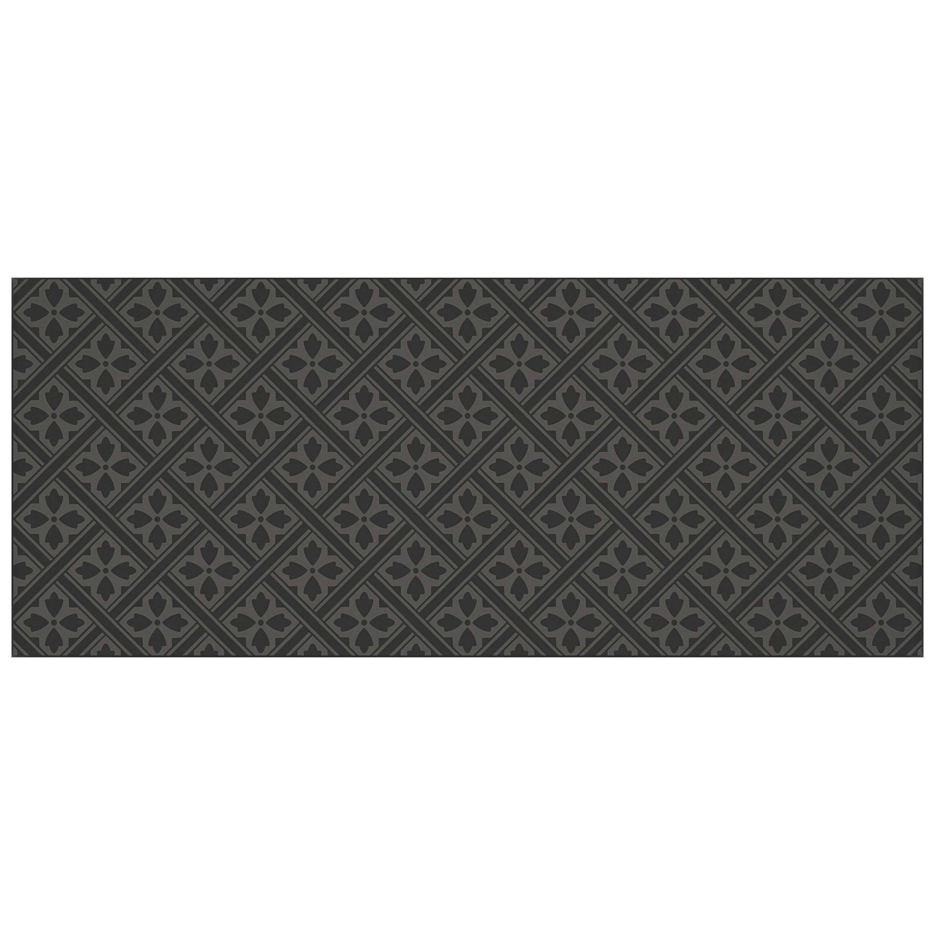 Laura Ashley Charcoal Mr Jones Glass Self-adhesive Bathroom Splashback (H)25cm (W)60cm