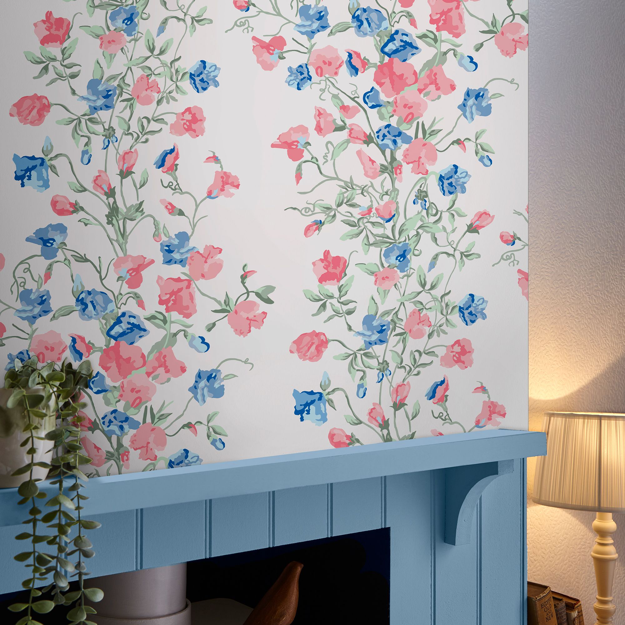 Laura Ashley Charlotte Coral Pink Floral Smooth Wallpaper Sample