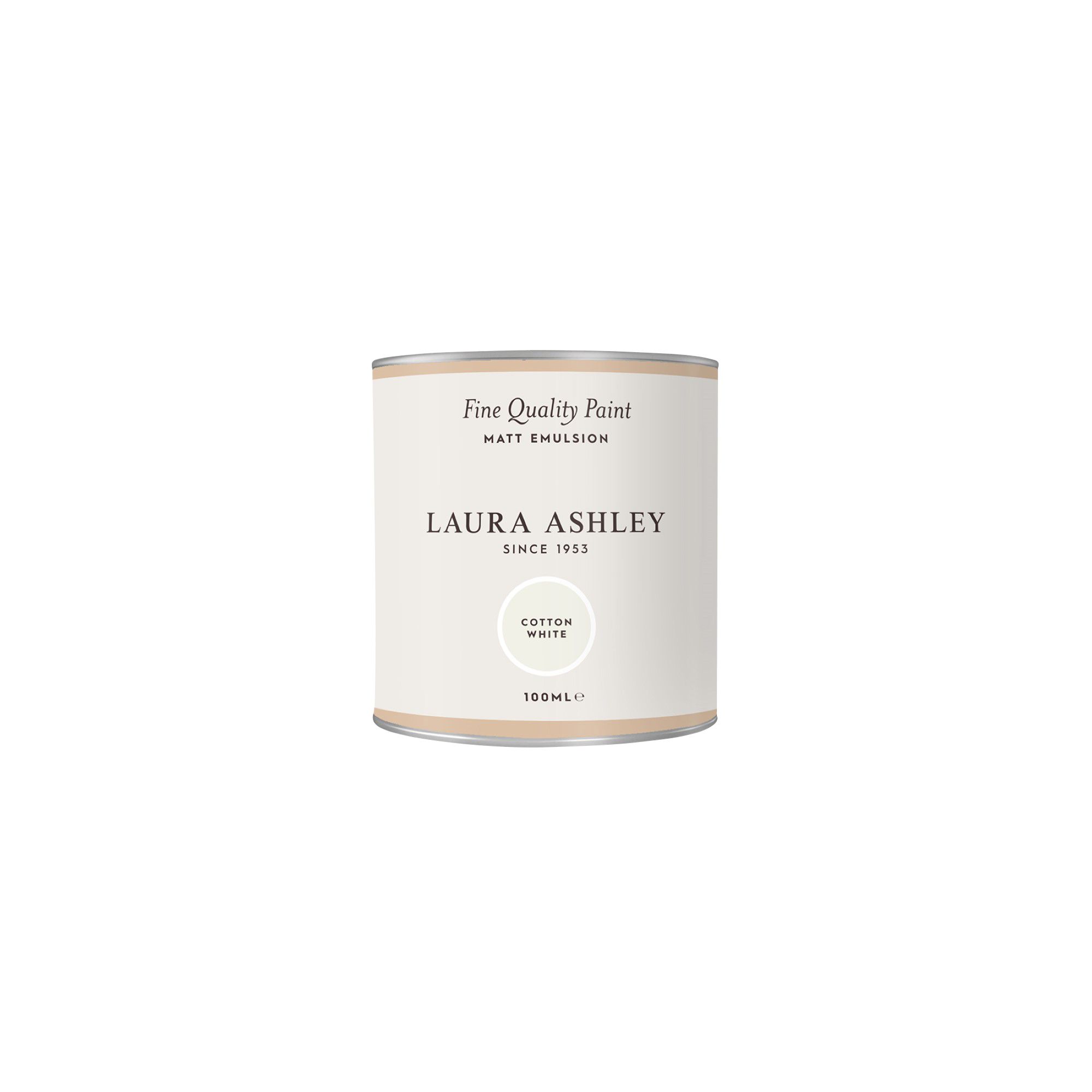 Laura Ashley Cotton White Matt Emulsion paint, 100ml