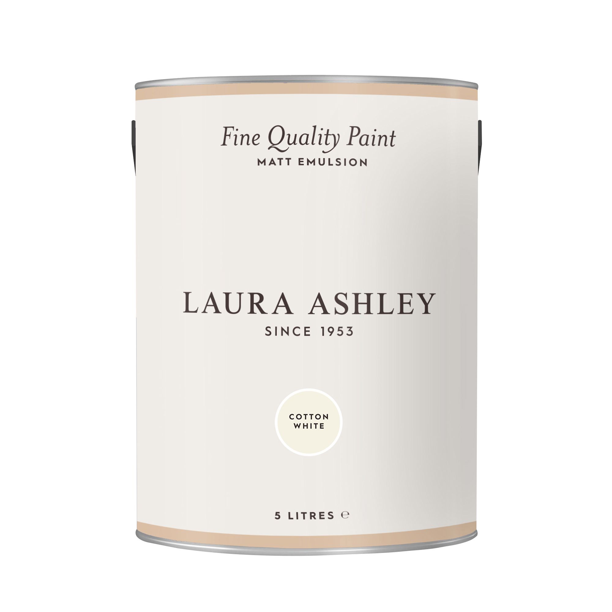 Laura Ashley Cotton White Matt Emulsion paint, 5L