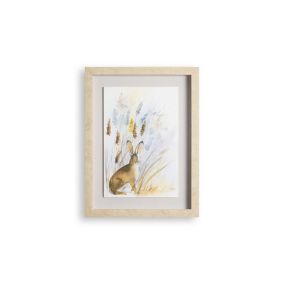 Laura Ashley Country Hare Watercolour Natural Framed print (H)40cm x (W)30cm