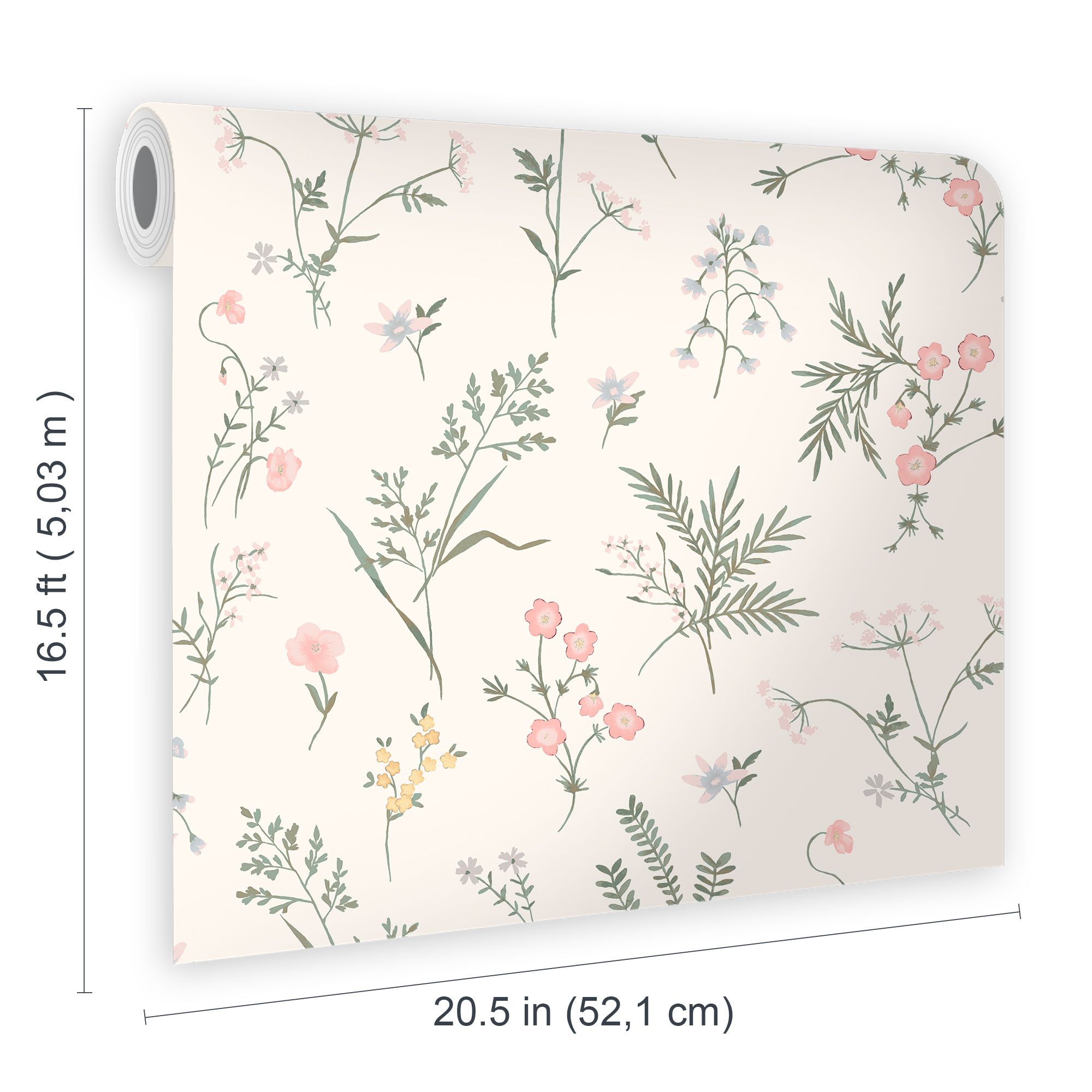Laura Ashley Crossfell Cream Leaves Smooth Wallpaper Sample
