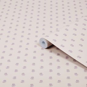 Laura Ashley Daisy Pink & Purple Kids Smooth Wallpaper