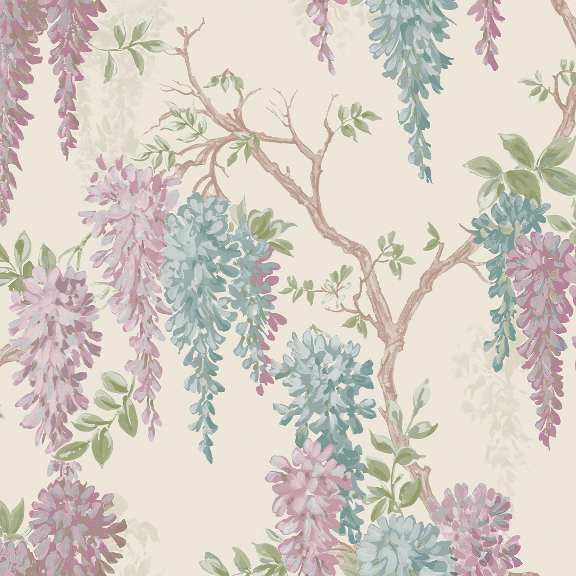 Laura Ashley Duck egg Wisteria Smooth Wallpaper Tradepoint