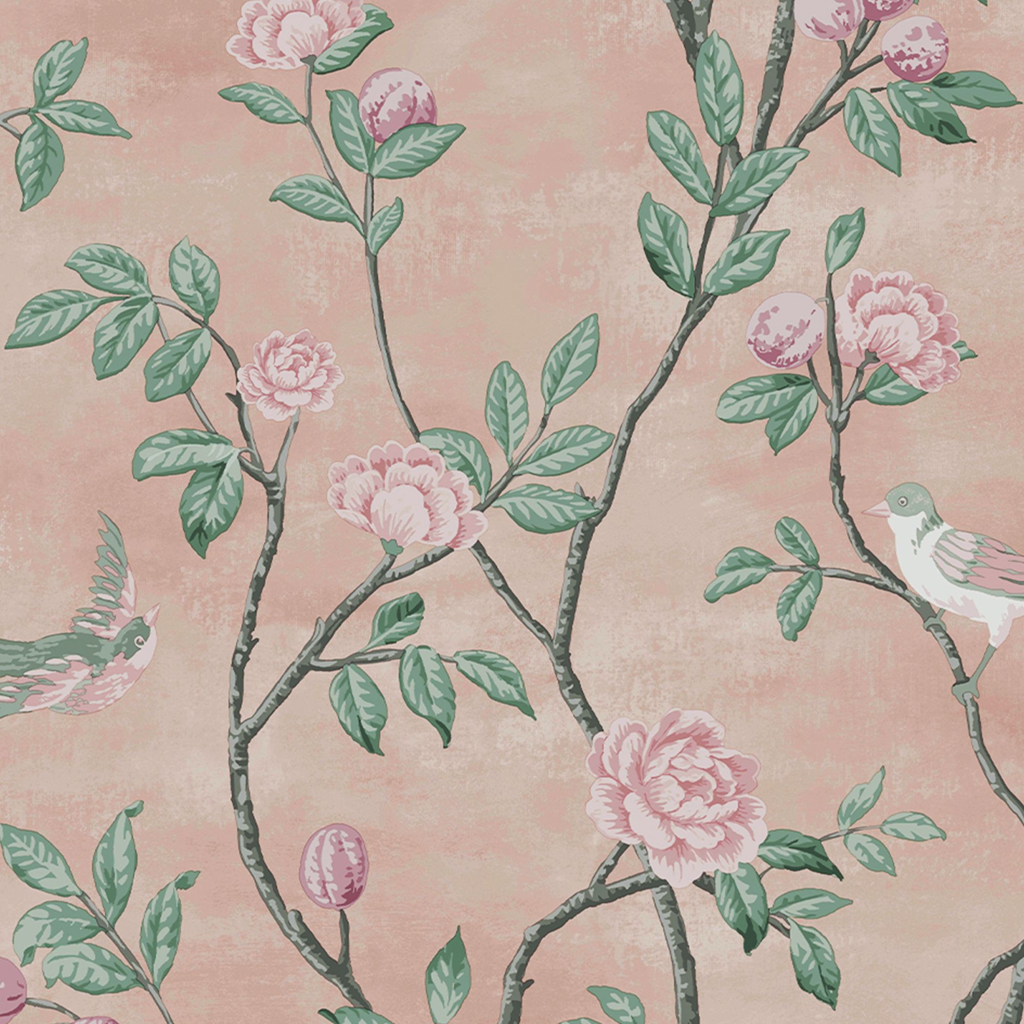 Laura Ashley Eglantine Blush Trail Smooth Wallpaper Sample