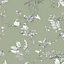 Laura Ashley Elderwood Sage Floral Smooth Wallpaper Sample
