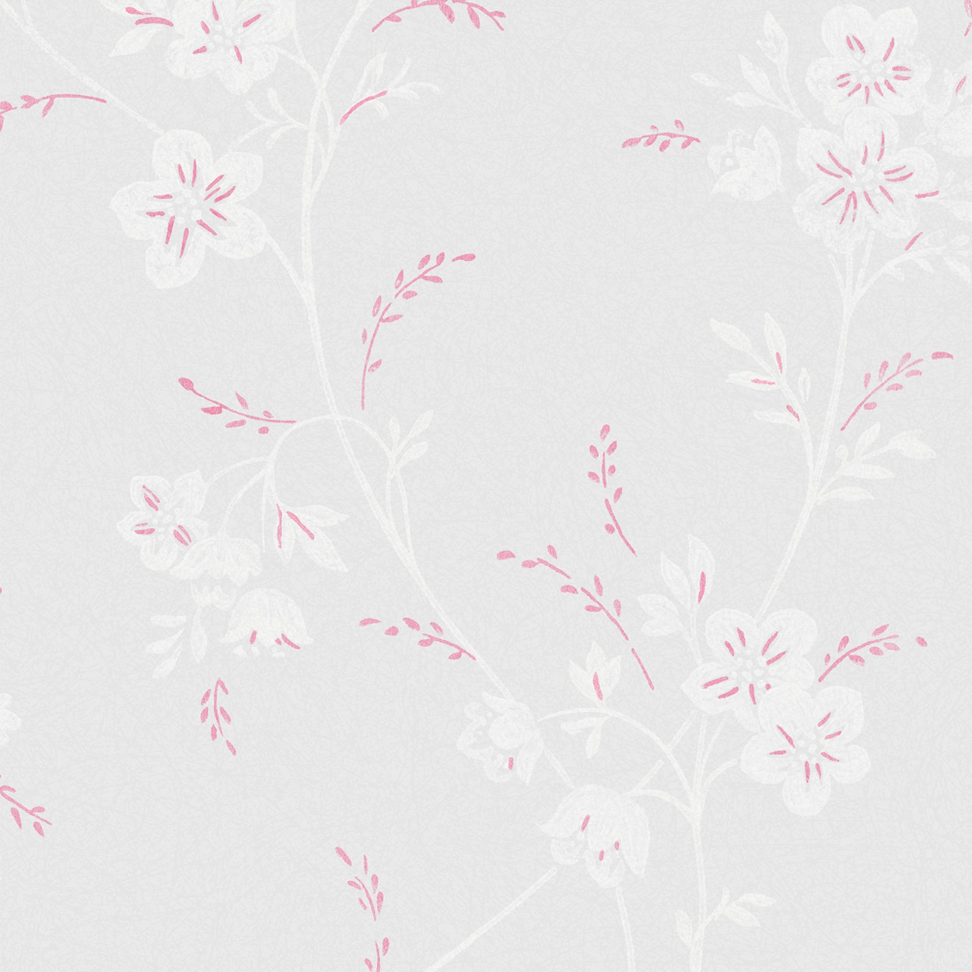 Laura Ashley Eva Sugared Grey Floral Smooth Wallpaper Sample