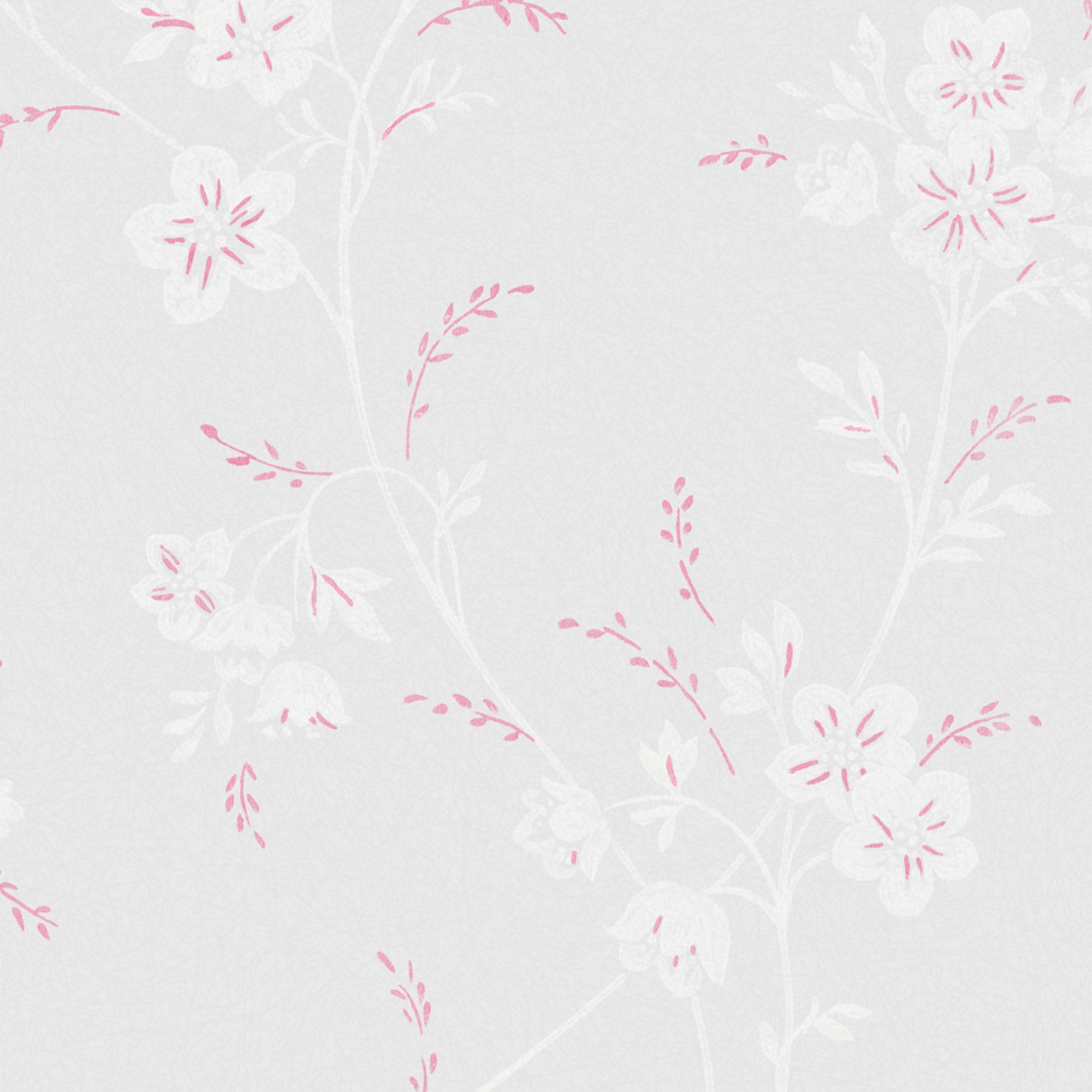 Laura Ashley Eva Sugared Grey Floral Smooth Wallpaper
