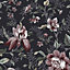 Laura Ashley Faded Glamour Edita’s Garden Charcoal Grey Smooth Wallpaper