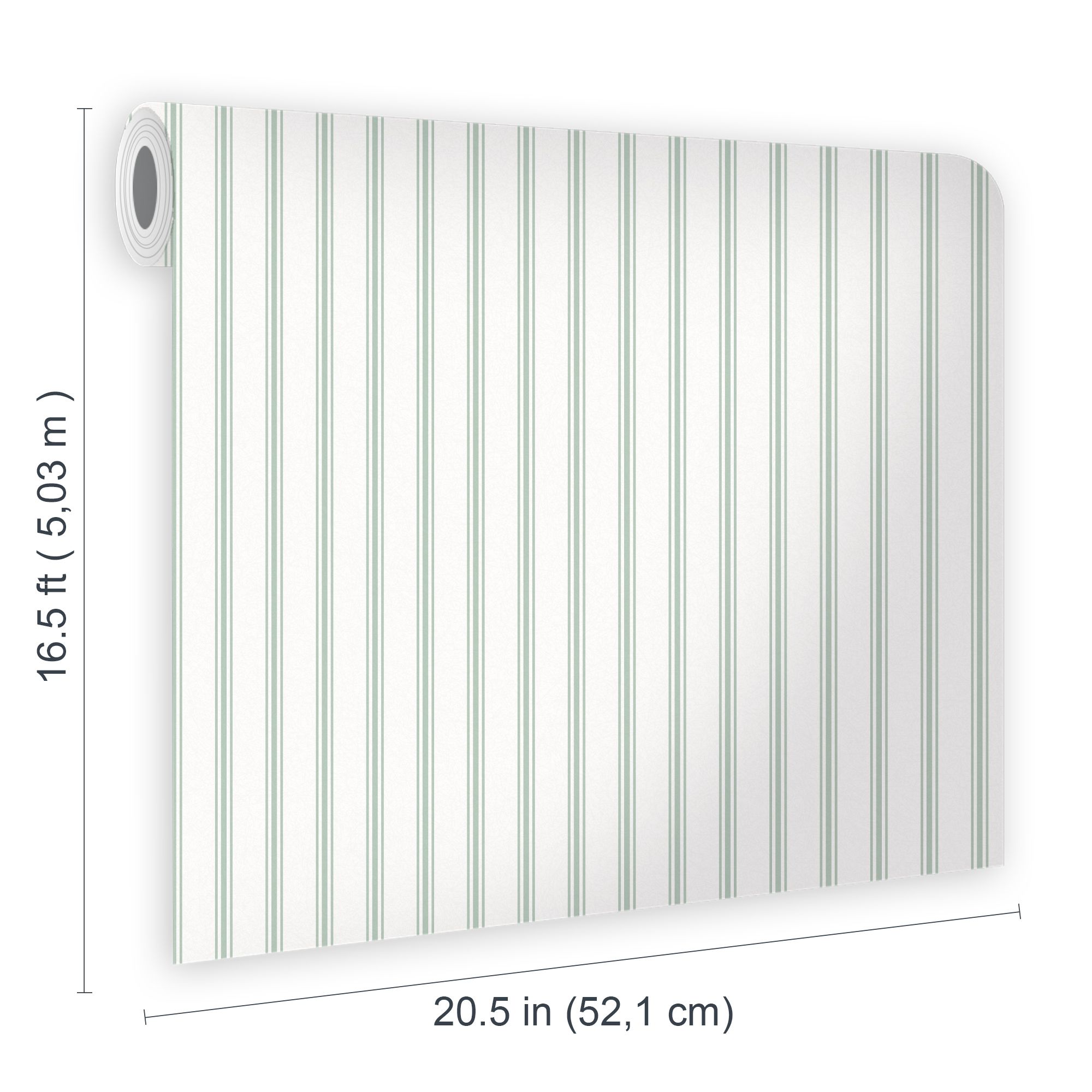 Laura Ashley Farnworth Green Stripe Smooth Wallpaper