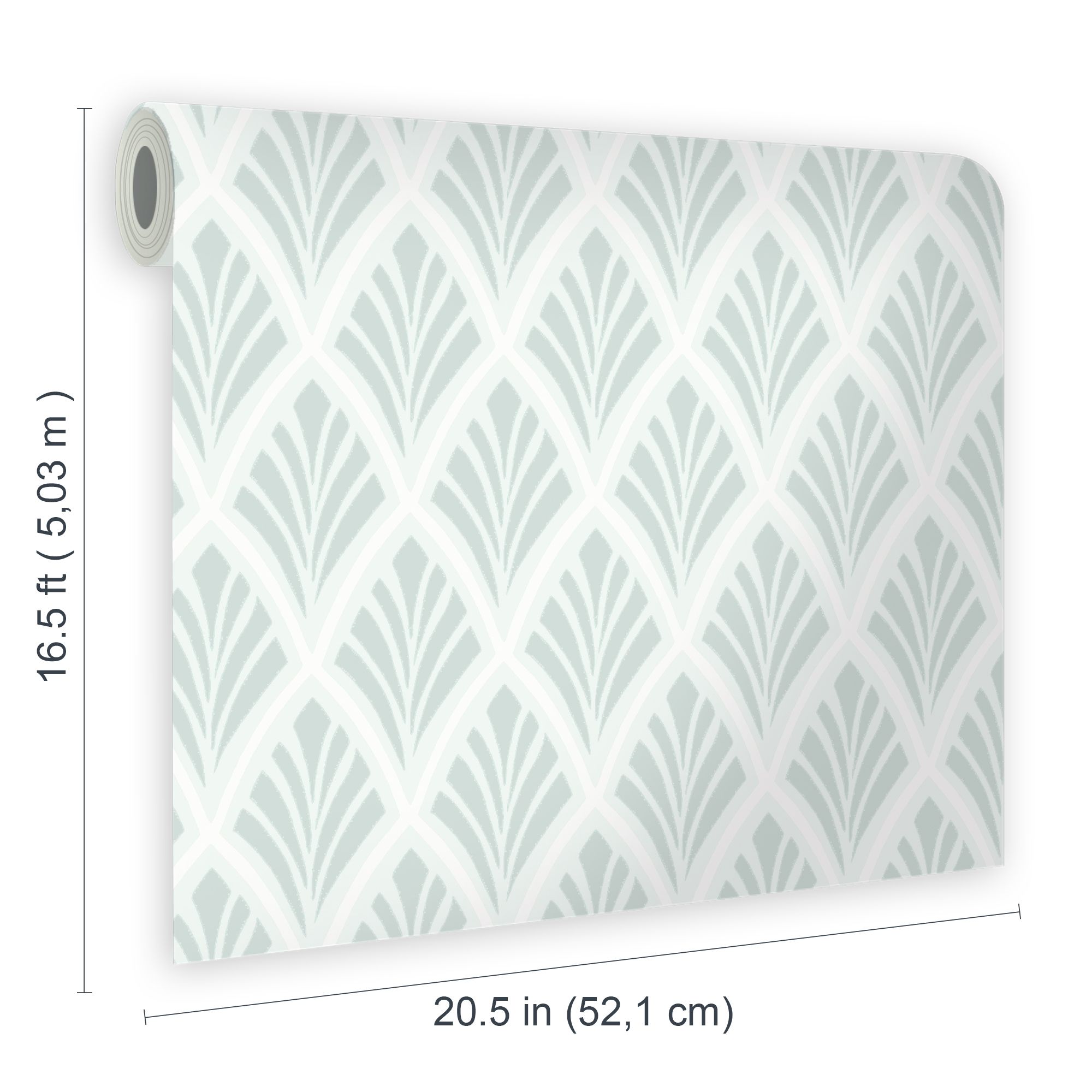 Laura Ashley Florin Duck egg Geometric Smooth Wallpaper
