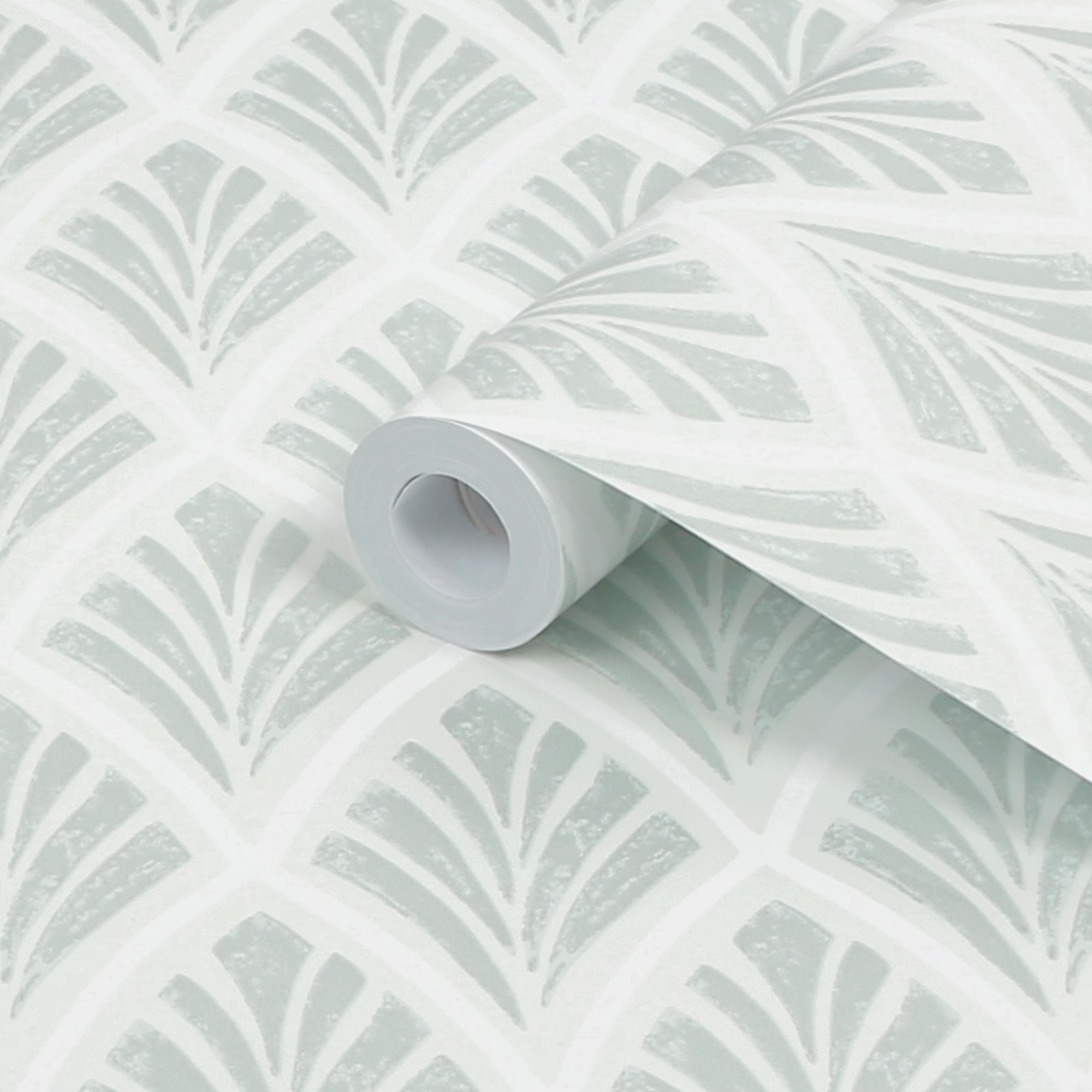 Laura Ashley Florin Duck egg Geometric Smooth Wallpaper