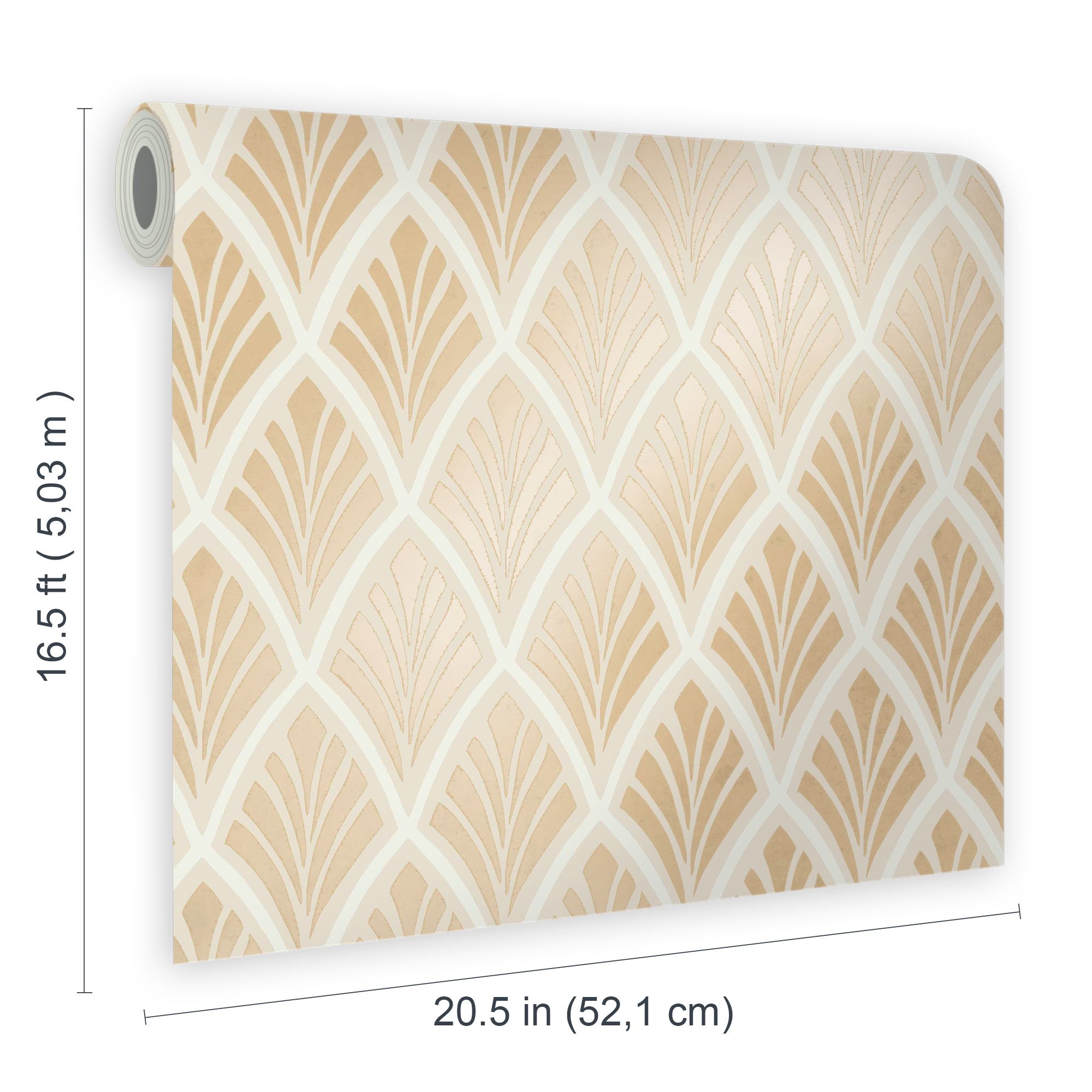 Laura Ashley Florin Gold effect Geometric Smooth Wallpaper