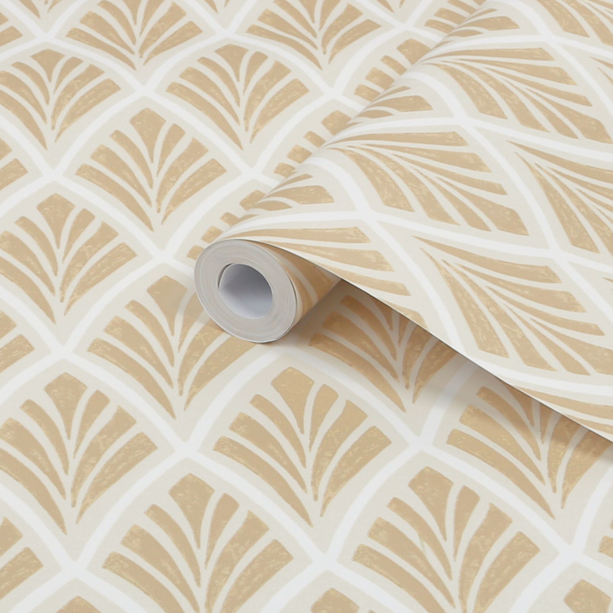 Laura Ashley Florin Gold effect Geometric Smooth Wallpaper
