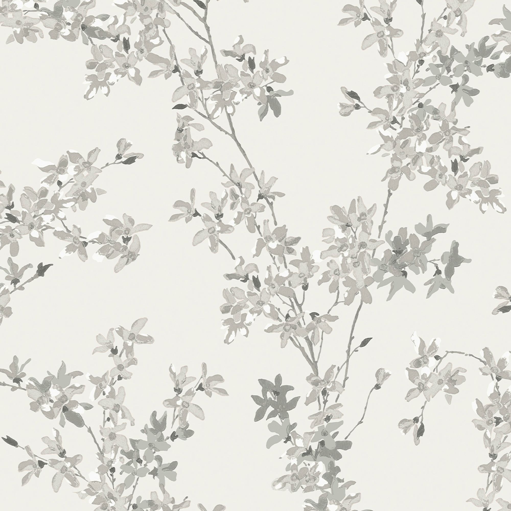 Laura Ashley Forsythia Steel Floral Smooth Wallpaper