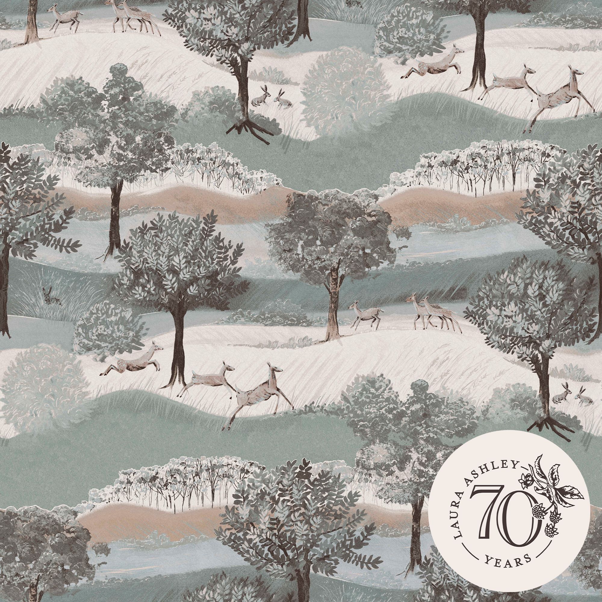 Laura Ashley Hartingdon Cream & Green Landscape Smooth Wallpaper
