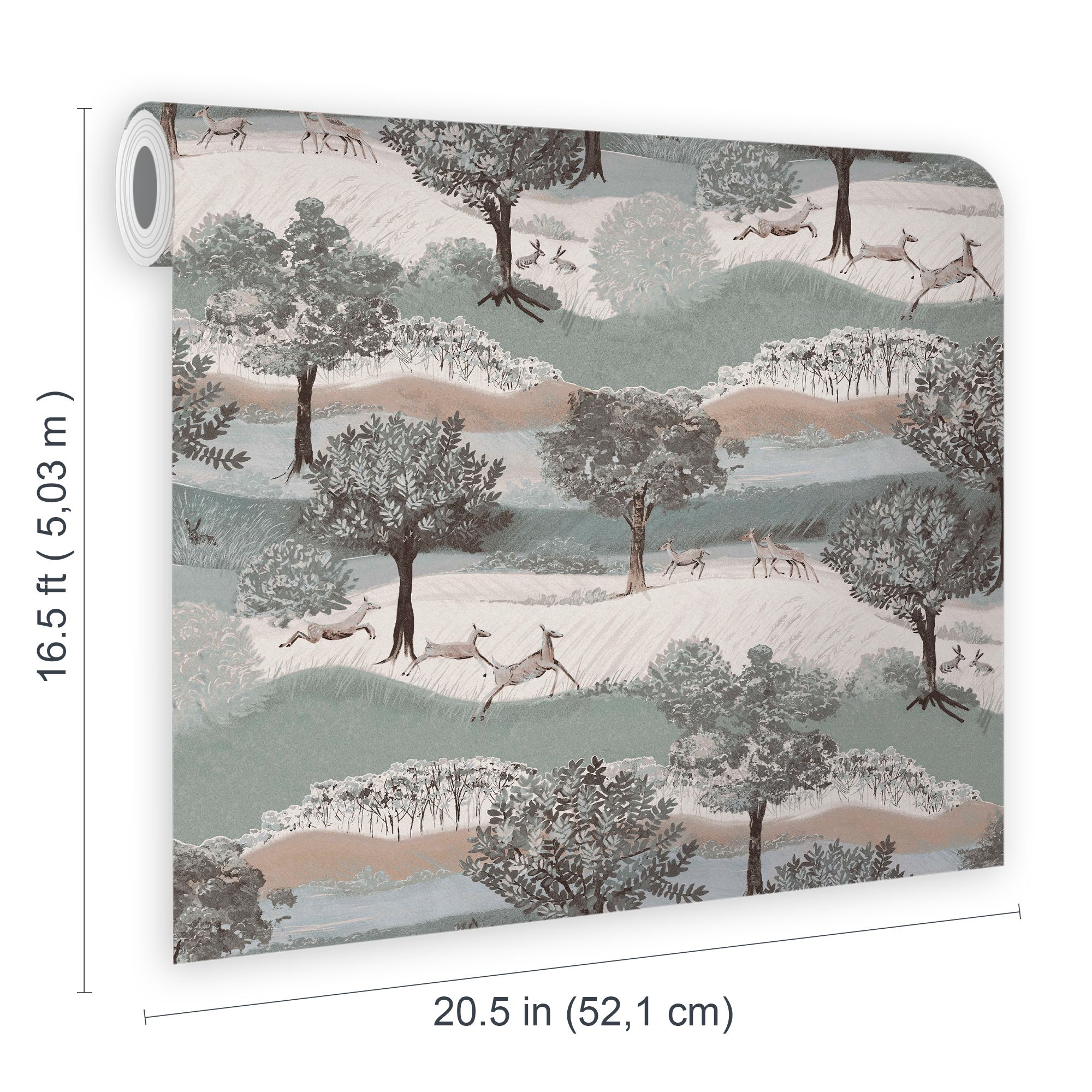 Laura Ashley Hartingdon Cream & Green Landscape Smooth Wallpaper