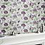 Laura Ashley Hepworth Grape Floral Smooth Wallpaper Sample
