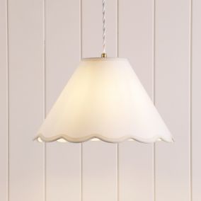 Laura Ashley Ivory & Cream Scalloped edge Lamp shade (D)30cm