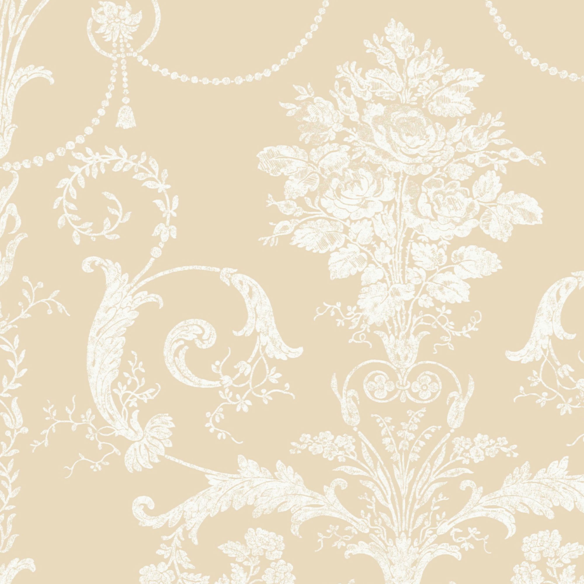 Laura Ashley Josette Linen Damask Smooth Wallpaper
