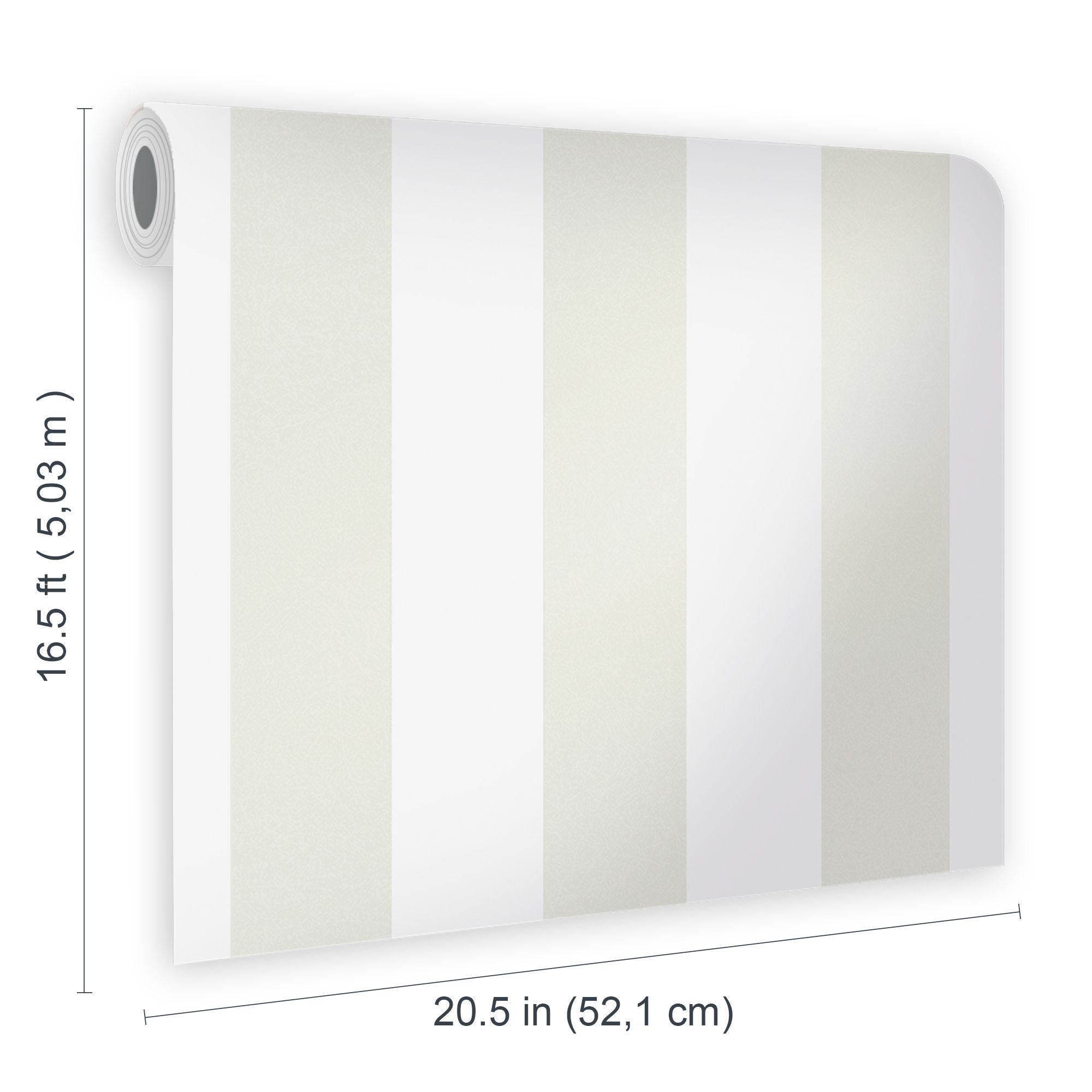 Laura Ashley Lille Beige & white Stripe Smooth Wallpaper