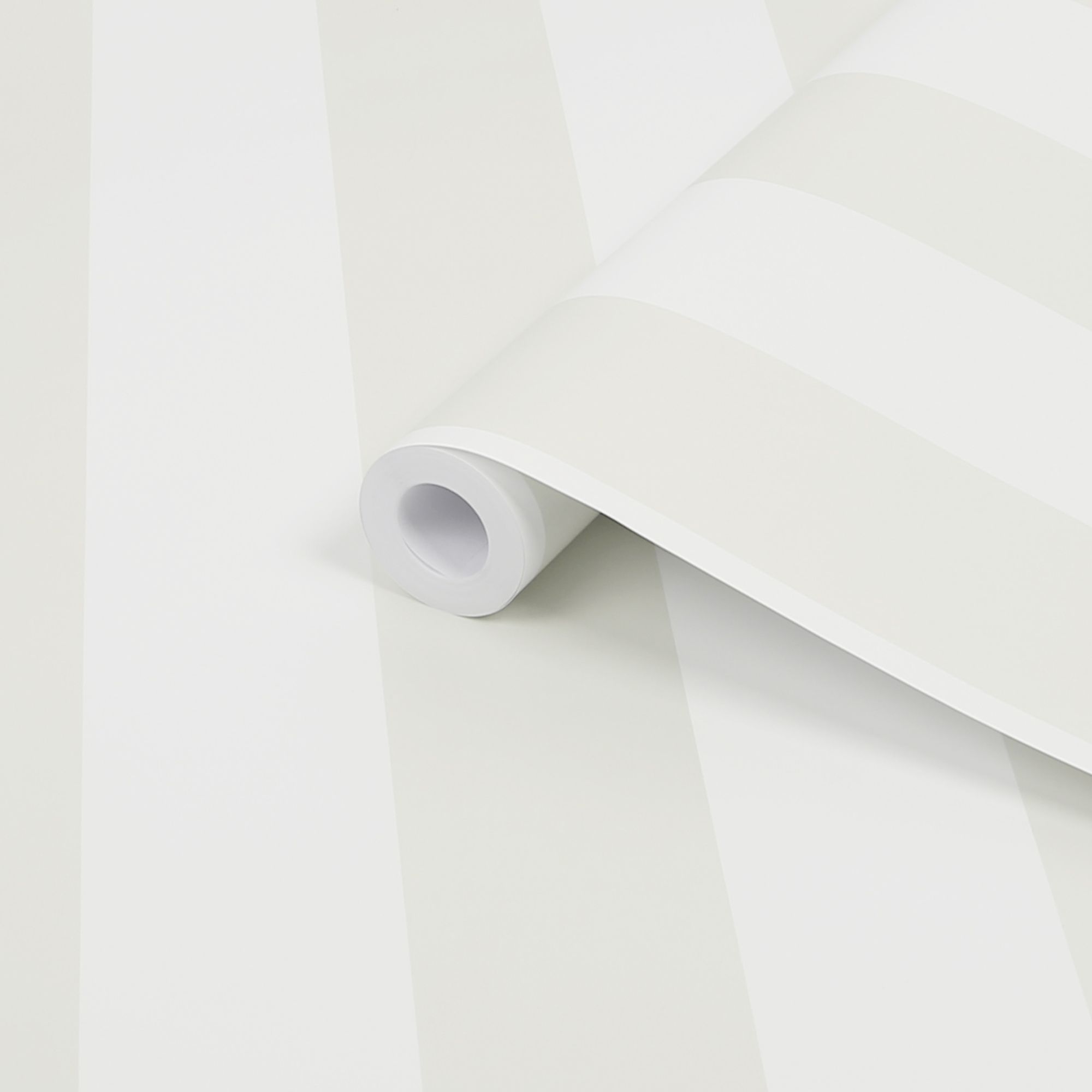 Laura Ashley Lille Beige & white Stripe Smooth Wallpaper