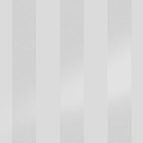 Laura Ashley Lille Silver effect Stripe Smooth Wallpaper