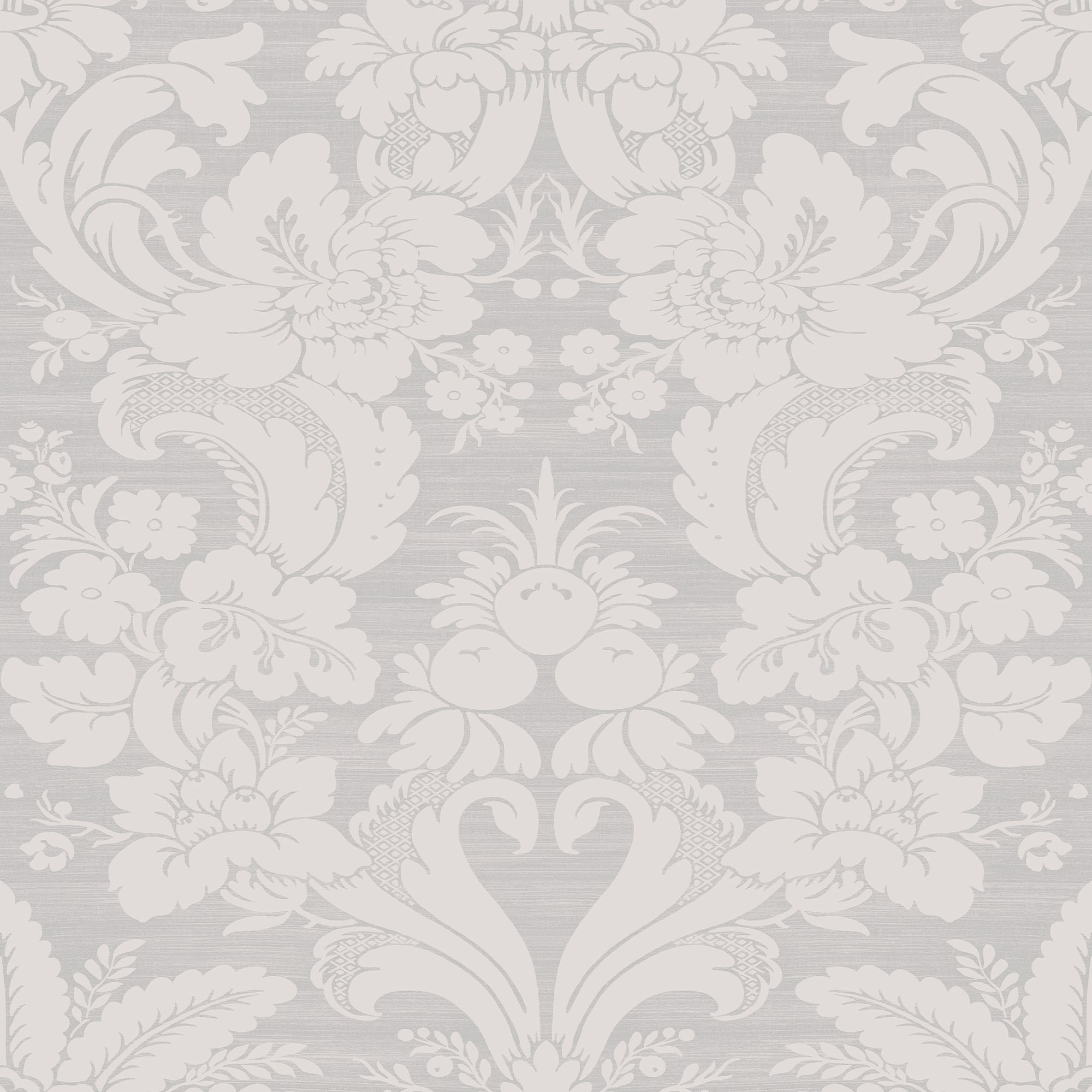 Laura Ashley Martigues Moonbeam Damask Smooth Wallpaper Sample