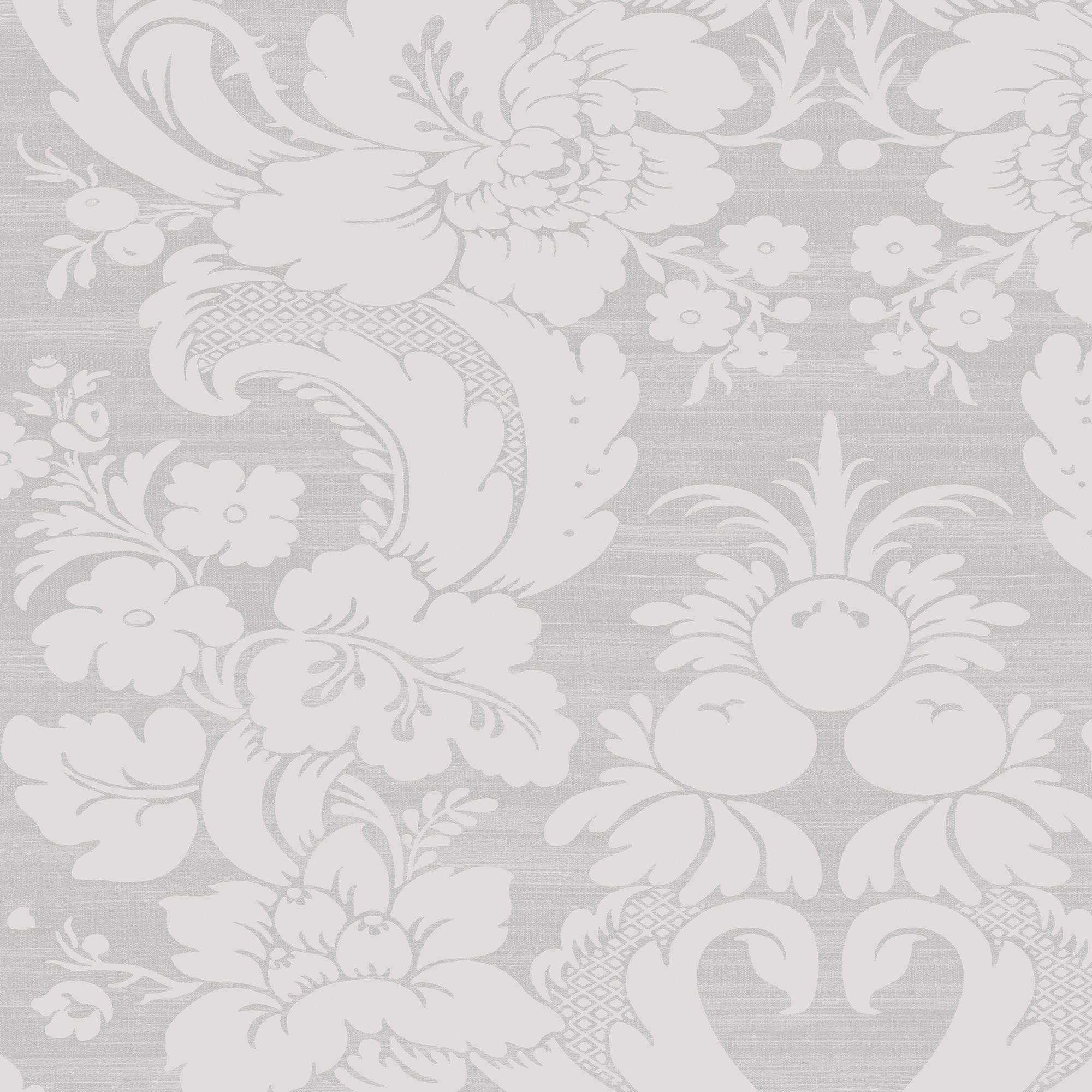 Laura Ashley Martigues Moonbeam Damask Smooth Wallpaper Sample