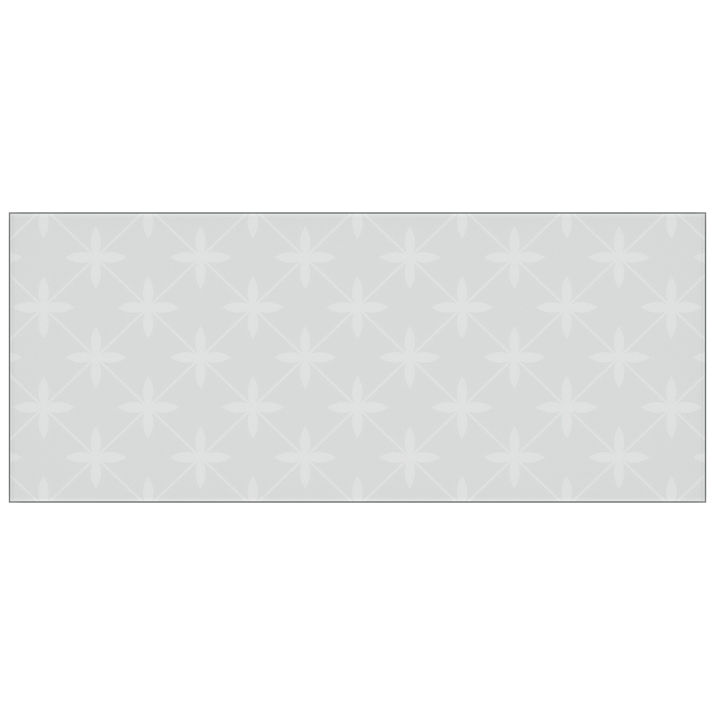 Laura Ashley Matt Pearl white Wicker Glass Self-adhesive Bathroom Splashback (H)25cm (W)60cm