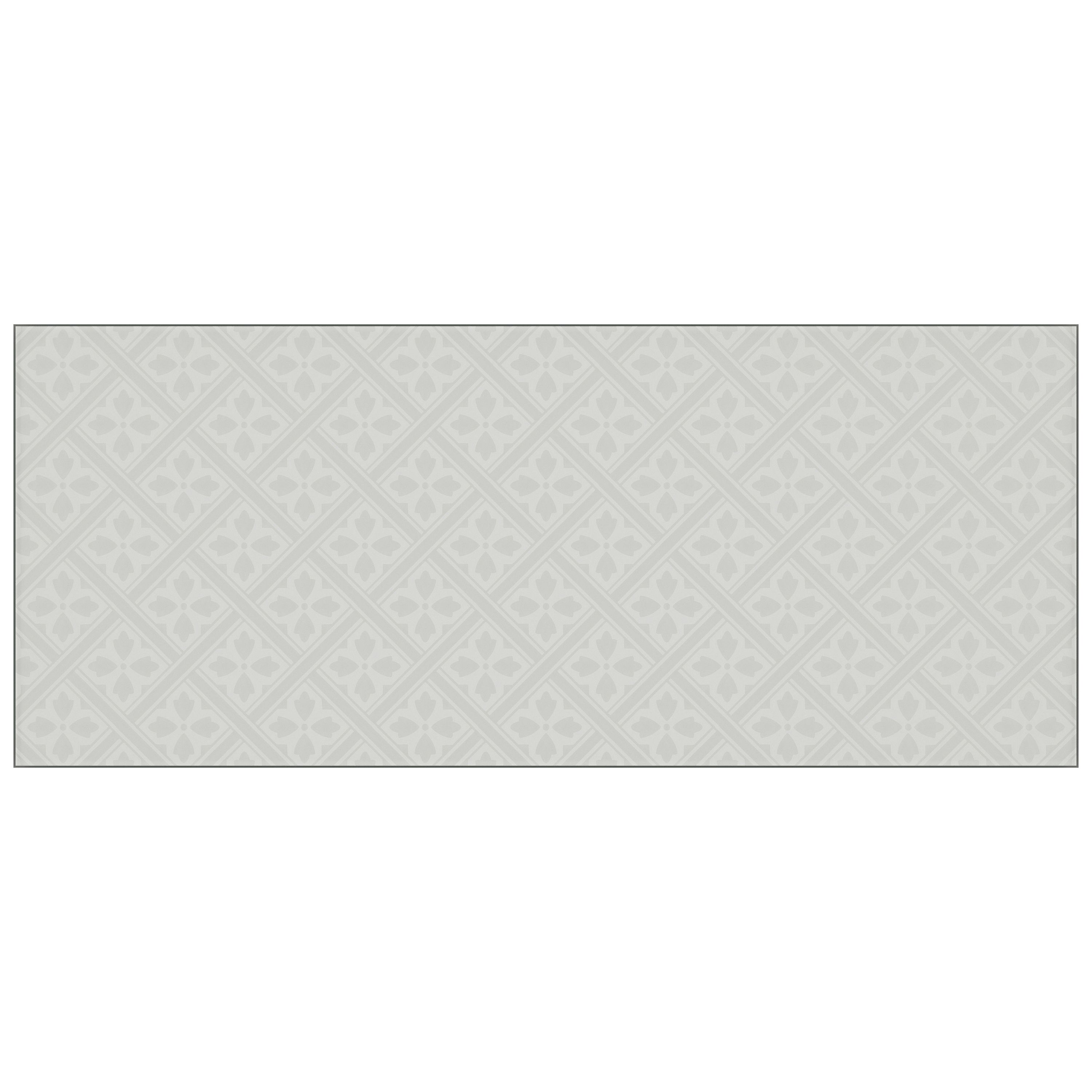 Laura Ashley Matt Slate white Mr Jones Glass Self-adhesive Bathroom Splashback (H)25cm (W)60cm