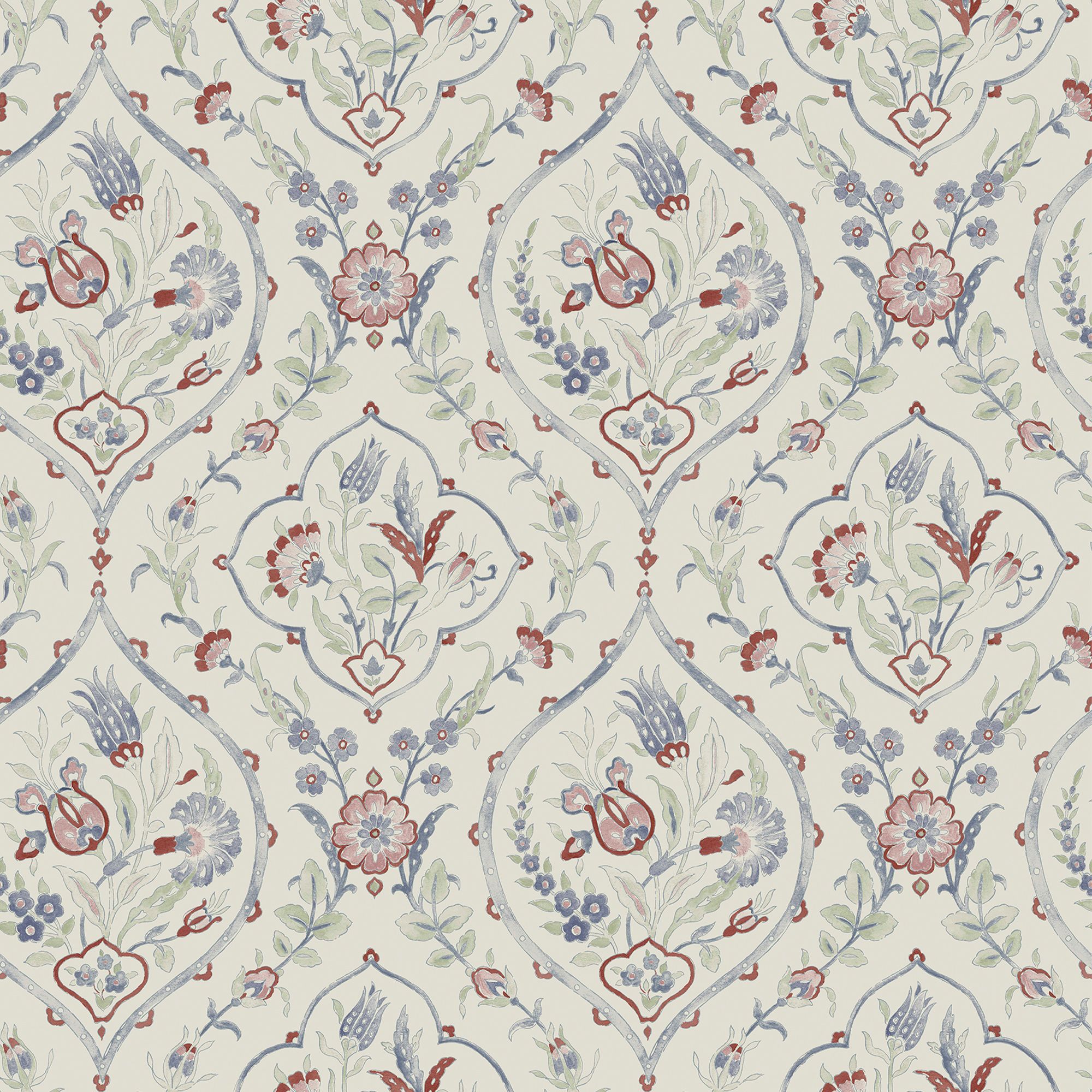 Laura Ashley Midnight Palace Foscot Damask Crimson Red Smooth Wallpaper