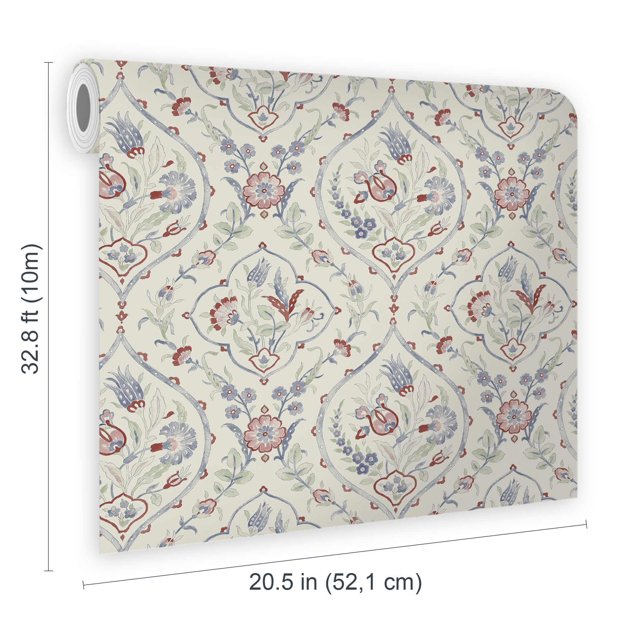 Laura Ashley Midnight Palace Foscot Damask Crimson Red Smooth Wallpaper