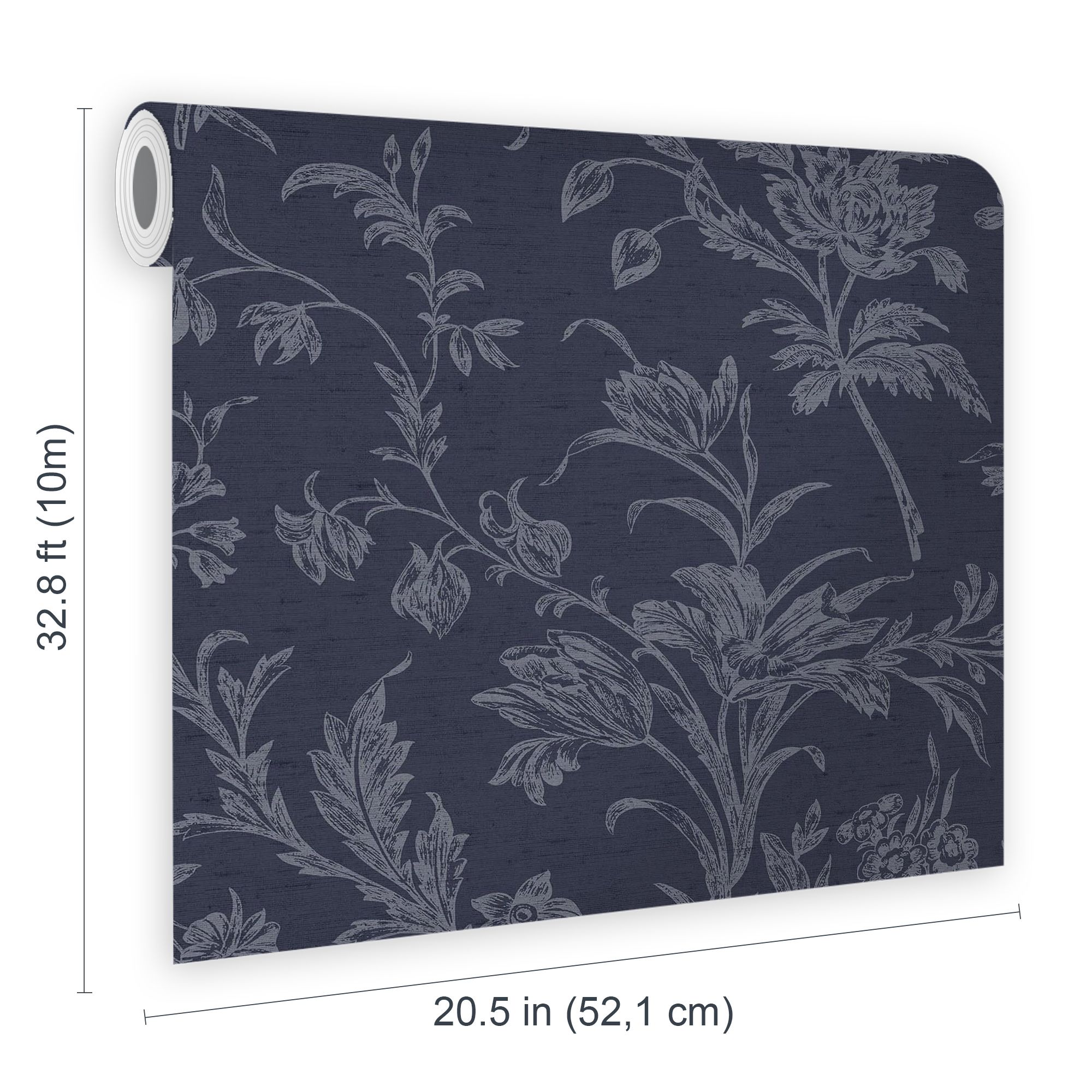 Laura Ashley Midnight Seaspray Lloyd Smooth Wallpaper