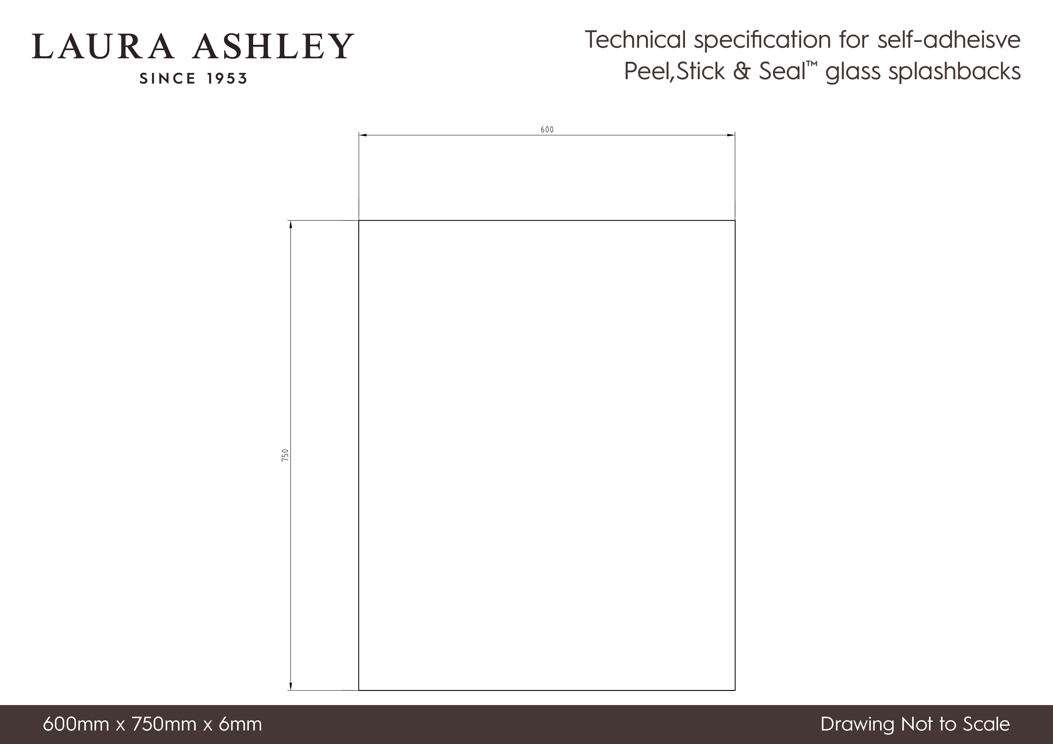 Laura Ashley Mr Jones Charcoal Geometric Glass Splashback, (H)750mm (W)600mm (T)6mm