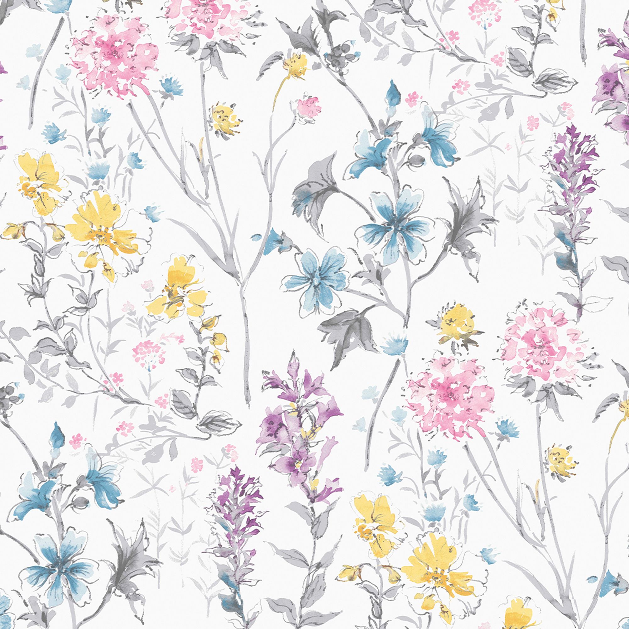 Laura Ashley Multicolour Wild meadow Smooth Wallpaper