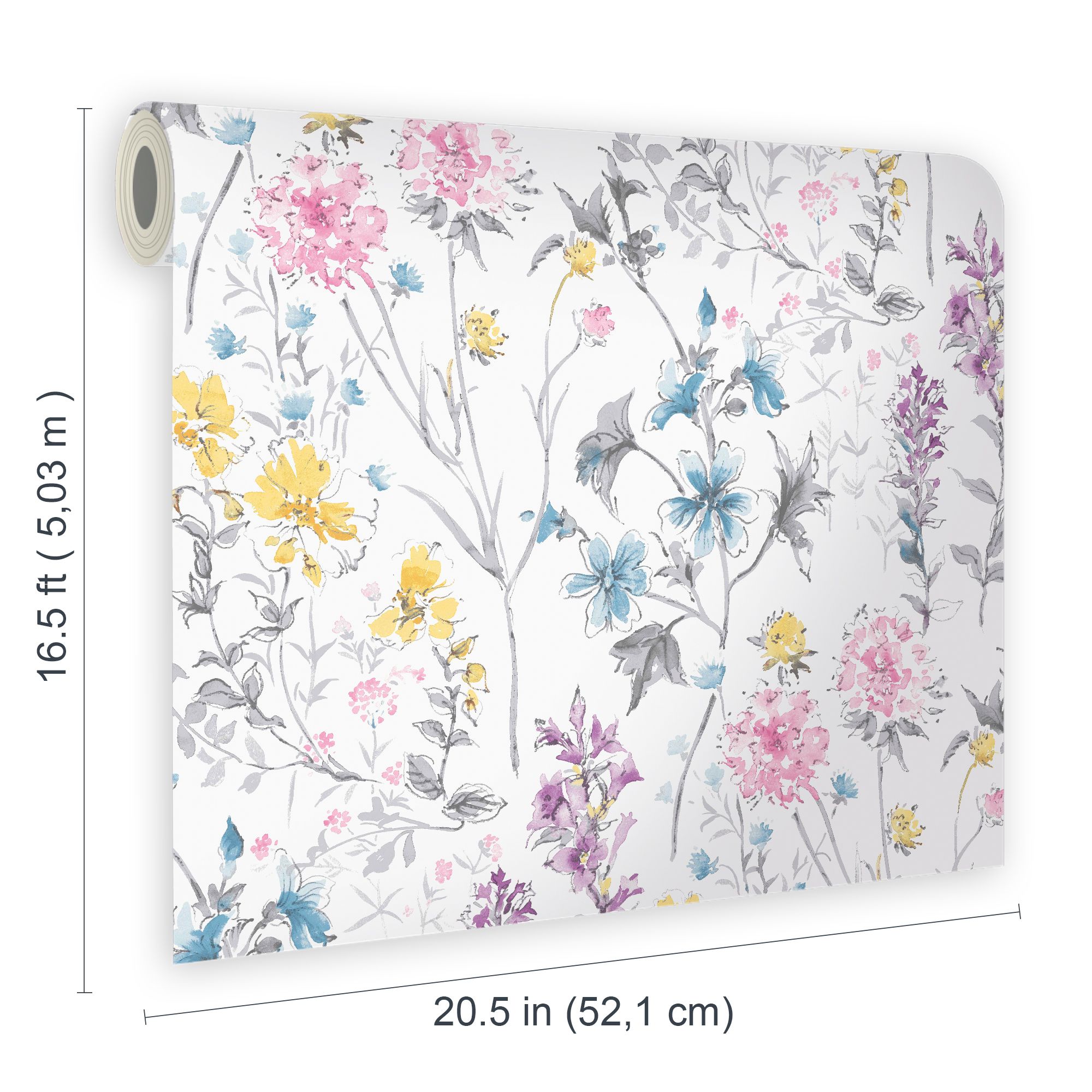 Laura Ashley Multicolour Wild meadow Smooth Wallpaper