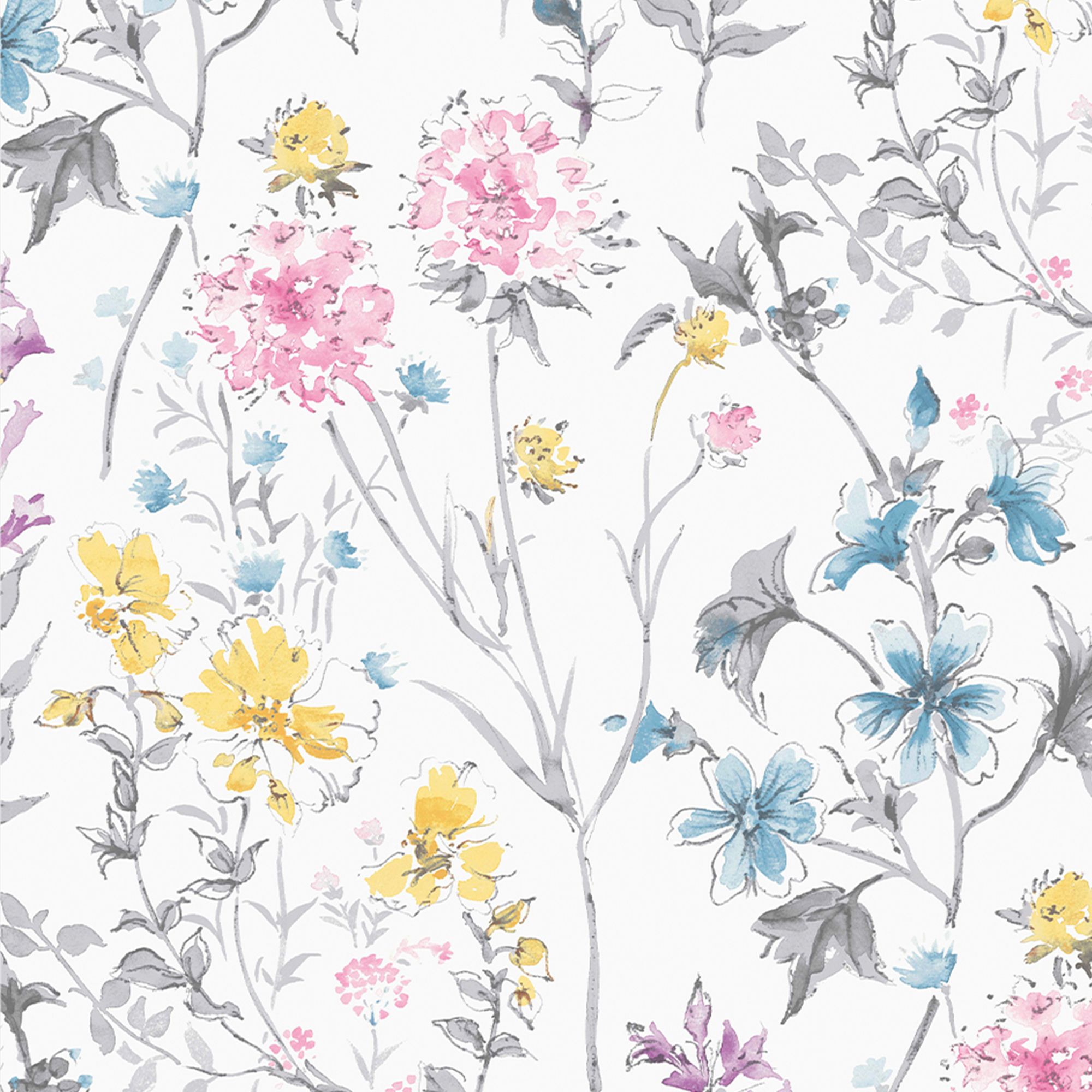Laura Ashley Multicolour Wild meadow Smooth Wallpaper