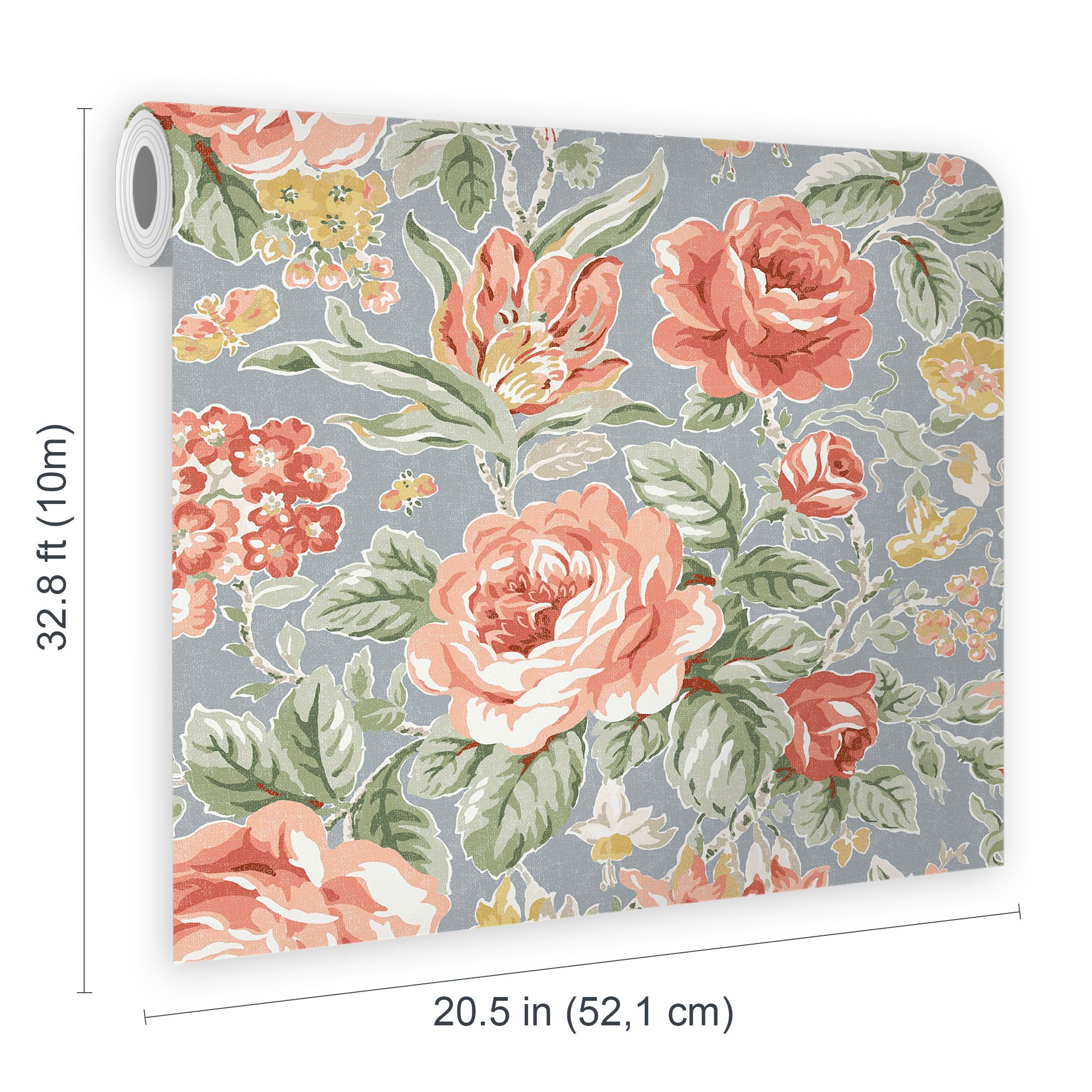 Laura Ashley Multicolour Wild Roses Smooth Wallpaper